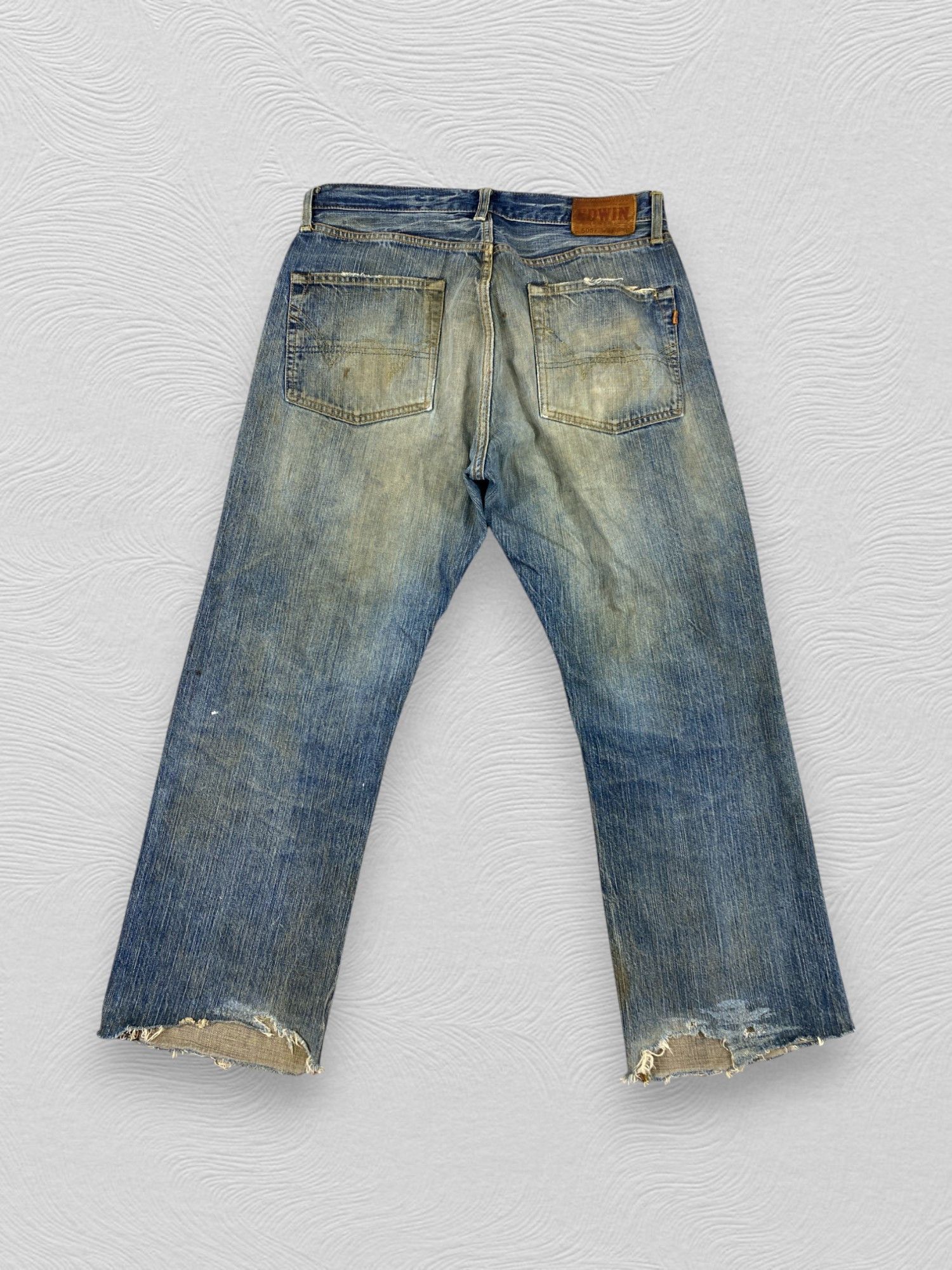 Edwin 33x27 Selvedge Distressed Vintage Edwin Jeans Denim- JN3722 Size US 33 - 2 Thumbnail
