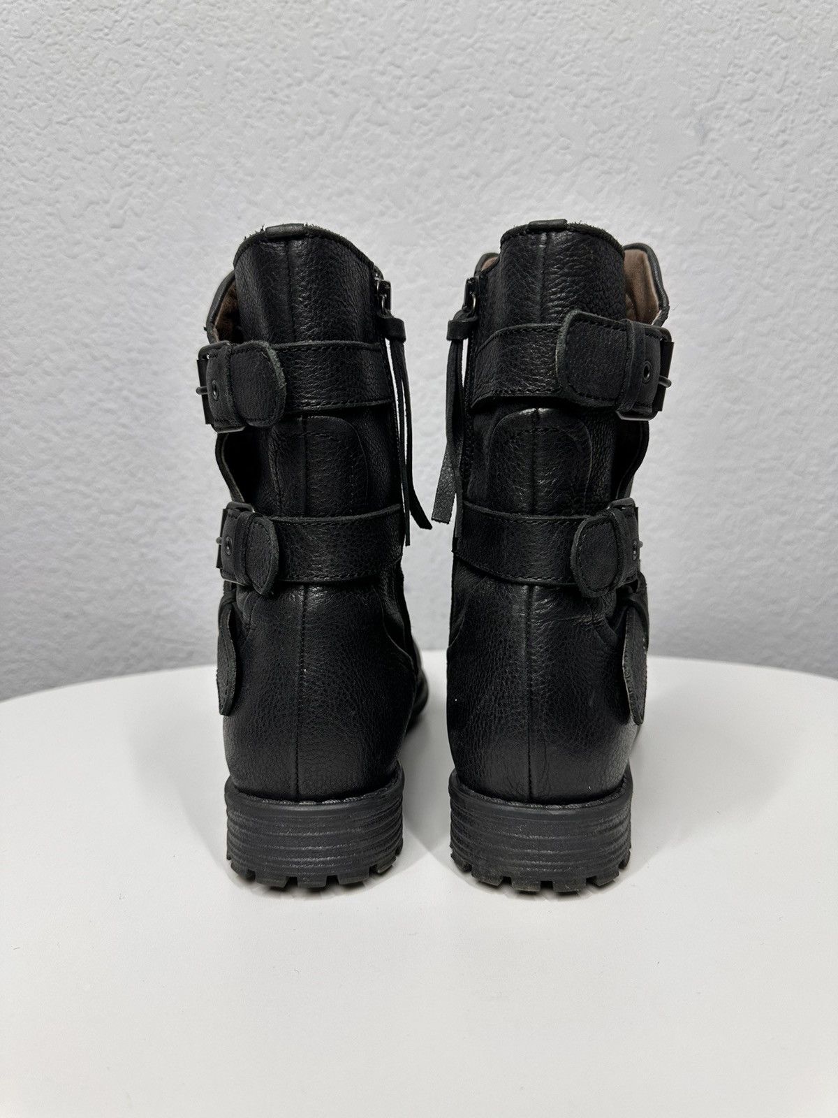 Vintage Leather Hight Boots Racing Daytona Style Guidi Y2K