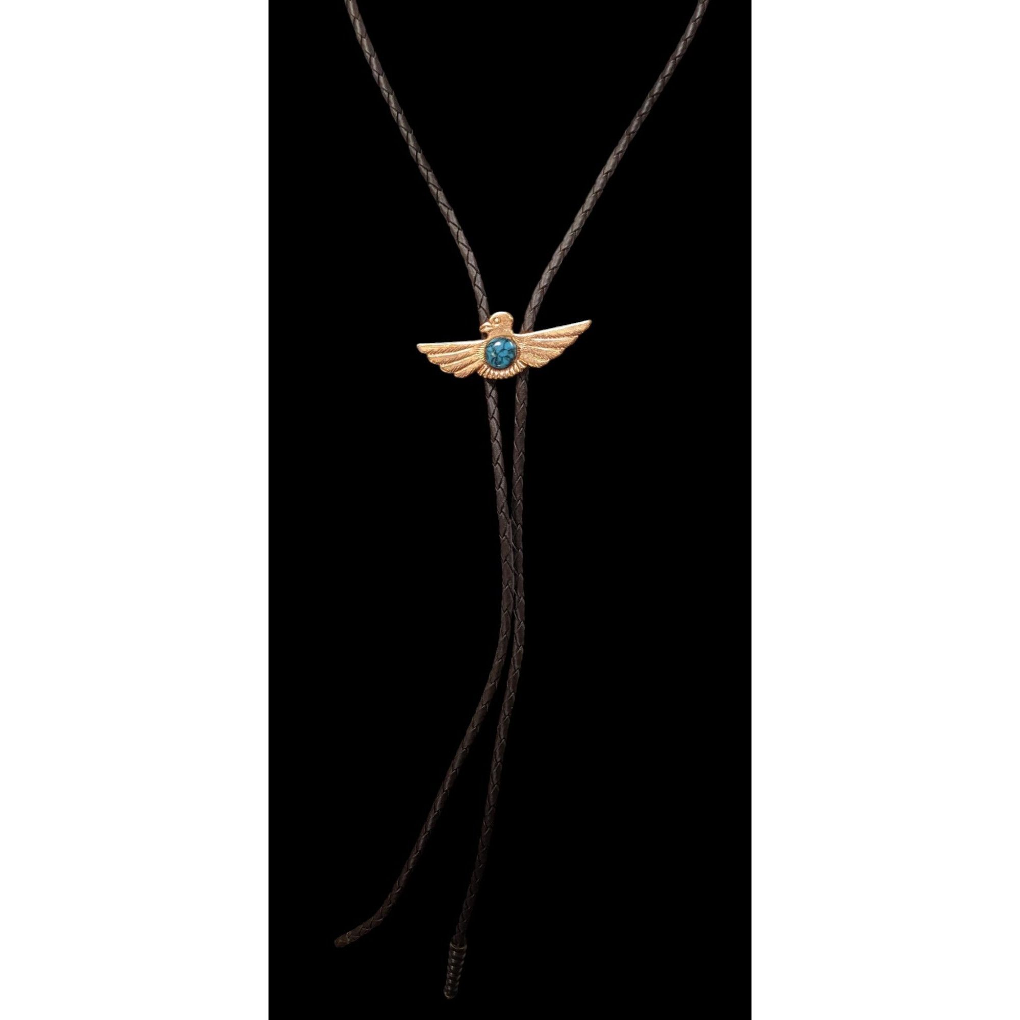 Other Vintage Copper Bird Bolo Tie With Turquoise Cabochon Size ONE SIZE - 2 Thumbnail