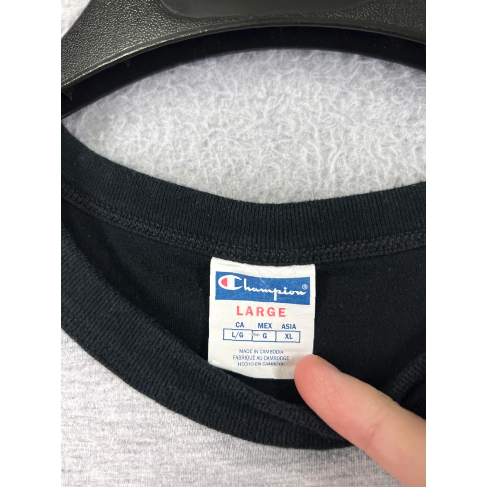Champion Champion Shirt Mens Large Gray Black Spellout Logo Short Sleeve Crew Neck Sport Size US L / EU 52-54 / 3 - 3 Thumbnail