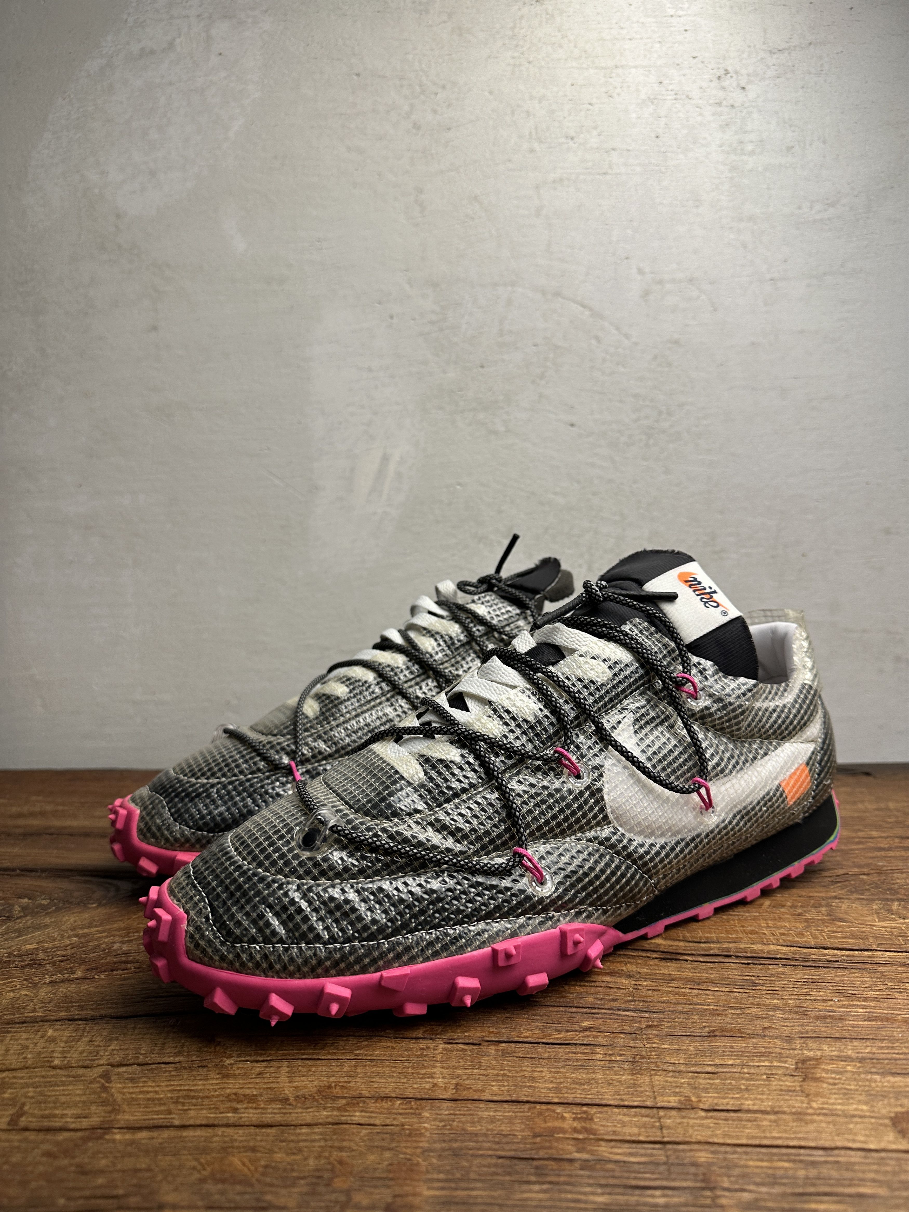 Off-White x Nike Waffle Racer Fuchsia Sneakers