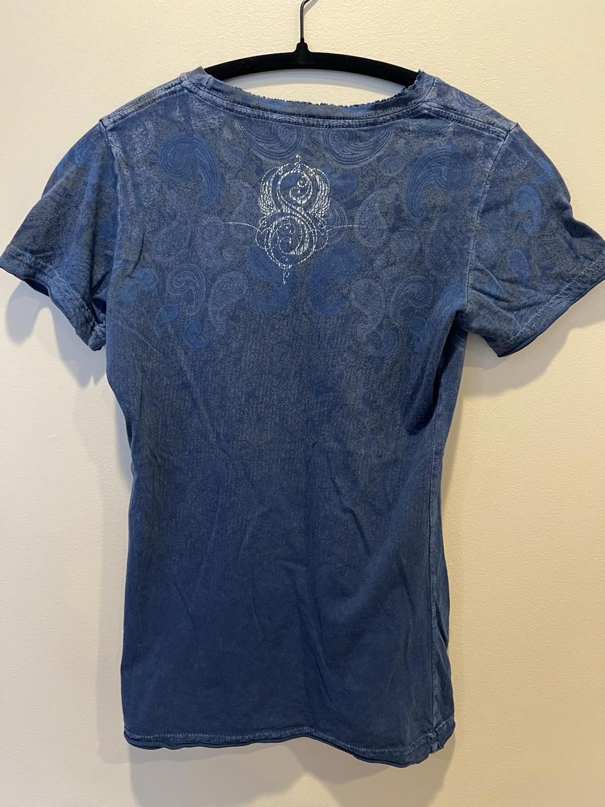 Other Sinful Blue Graphic T-Shirt Wash Gothic Y2K Short Sleeve Size M / US 6-8 / IT 42-44 - 2 Thumbnail