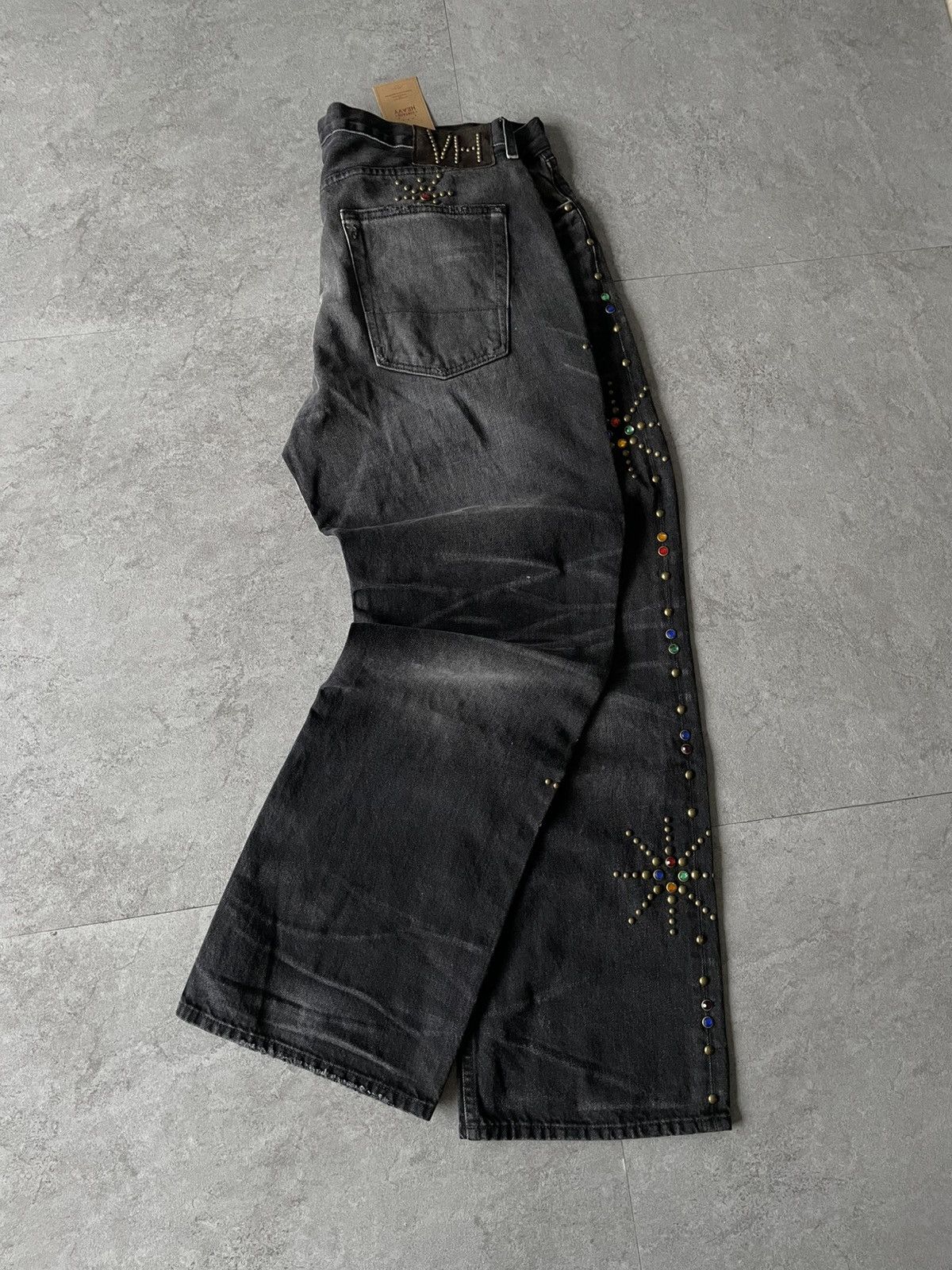 Other VINTAGE HEAVY TV LEROY RHINESTONES JAPANESE DENIM JEANS💫 Size US 36 / EU 52 - 7 Thumbnail