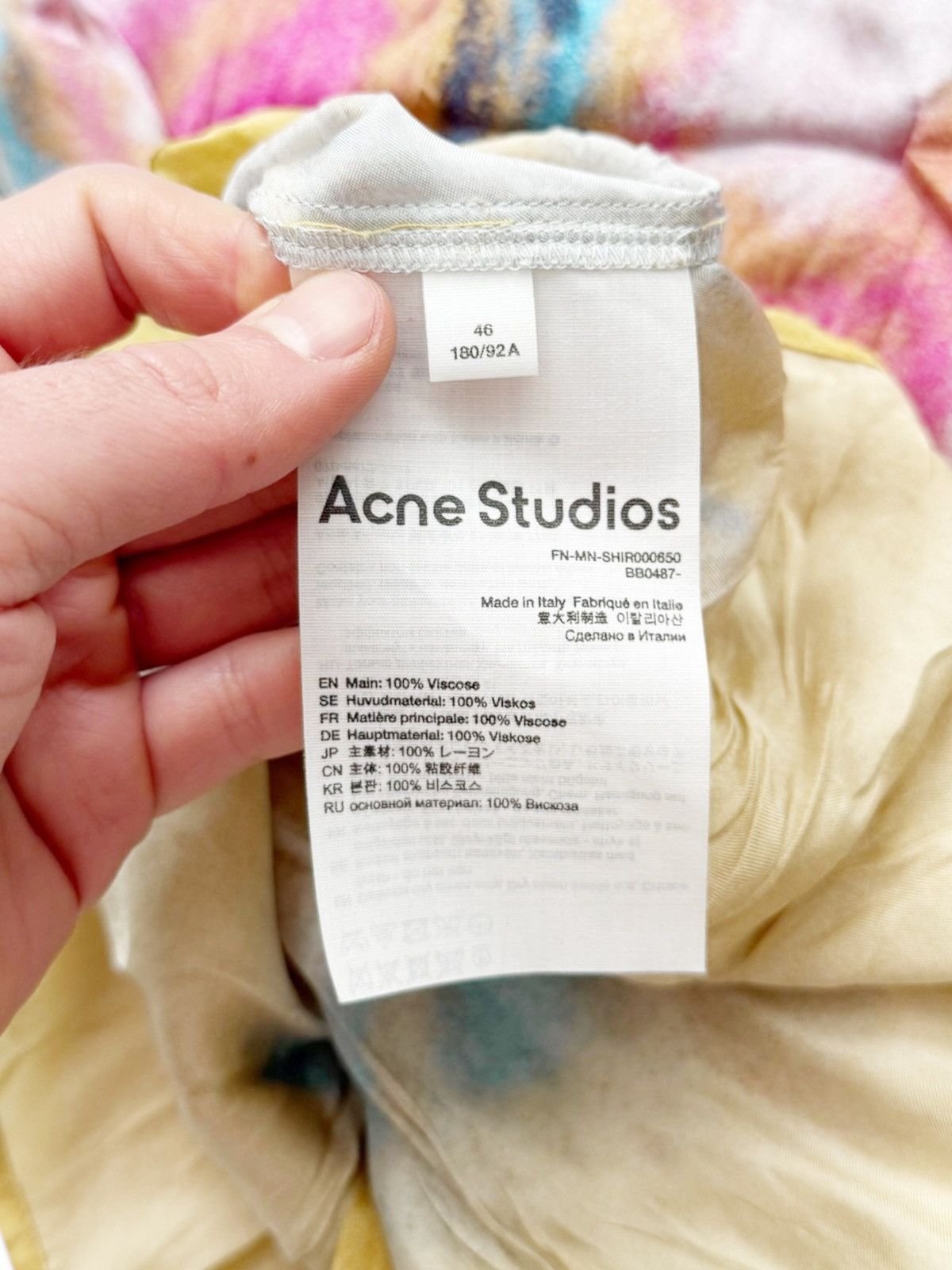 Acne Studios Silky Viscose Printed Abstract Shirt Size US S / EU 44-46 / 1 - 7 Thumbnail