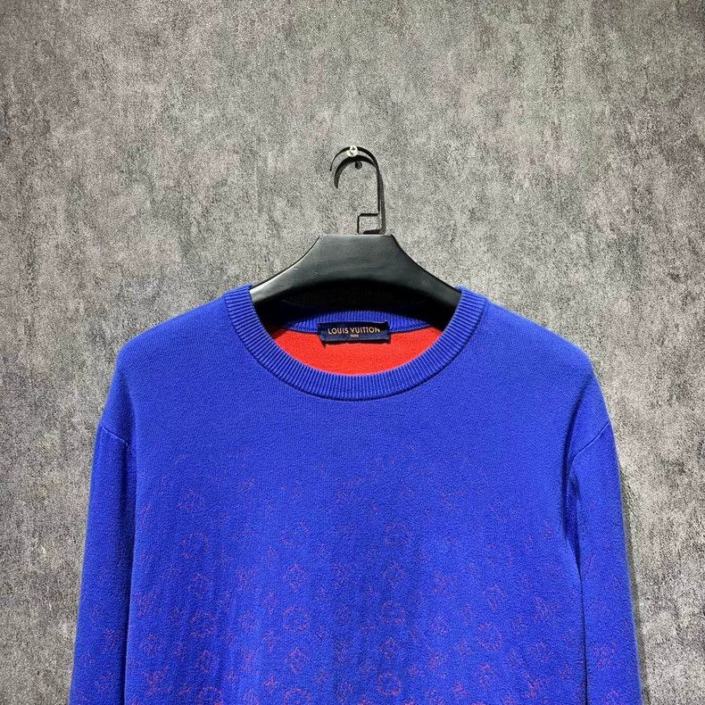 Louis Vuitton Louis Vuitton Red and blue gradient knitted sweater 2501-Ne Size US L / EU 52-54 / 3 - 5 Thumbnail