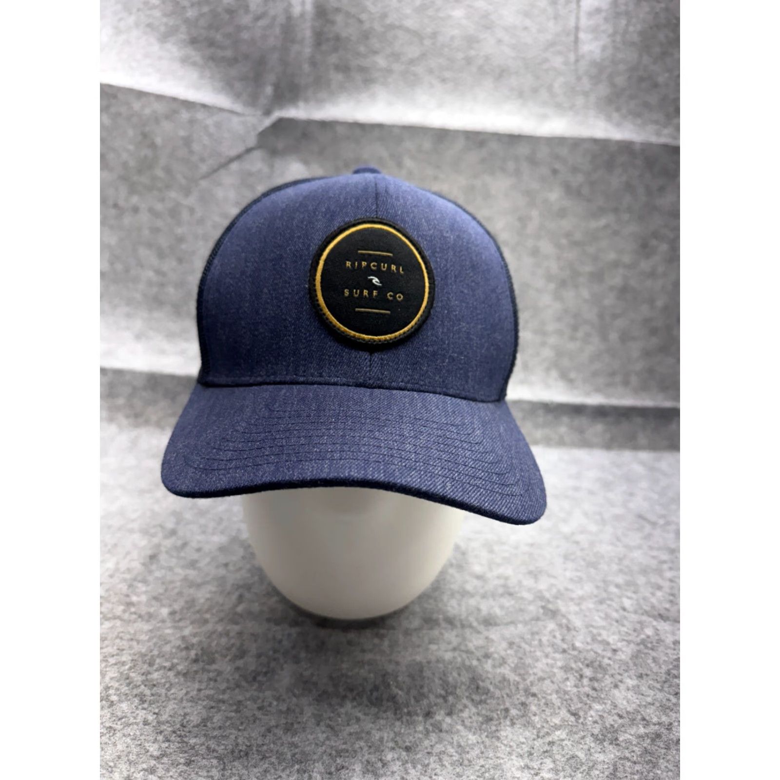 Rip Curl RIP CURL Hat Cap Snap Back Adult Blue Denim Look Trucker Polyester Wool Blend Size ONE SIZE - 2 Thumbnail