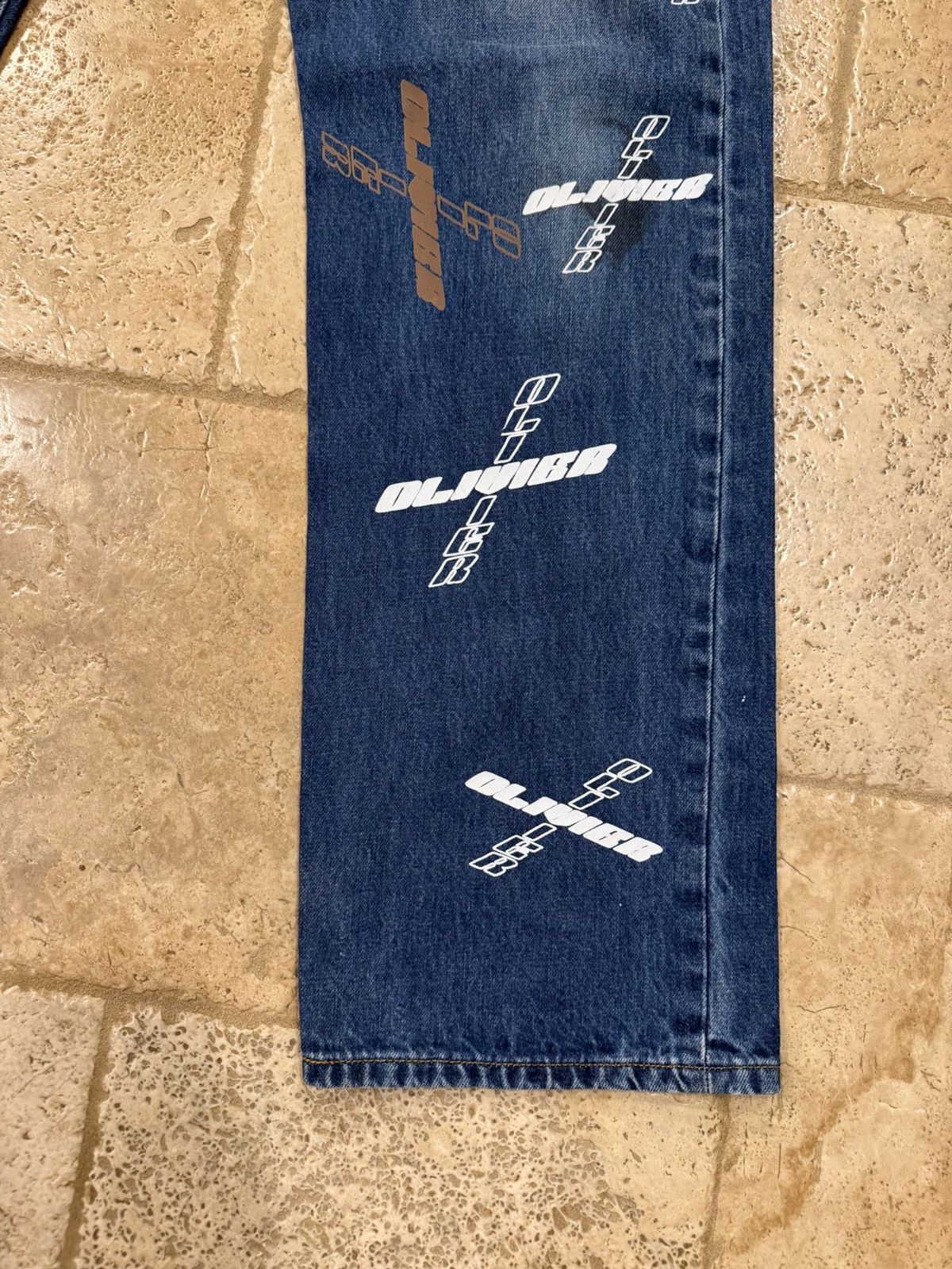 Levi's Levi’s x Oliver Rogers Blue Denim wash Mulicolor Logo Jeans Size US 36 / EU 52 - 2 Thumbnail