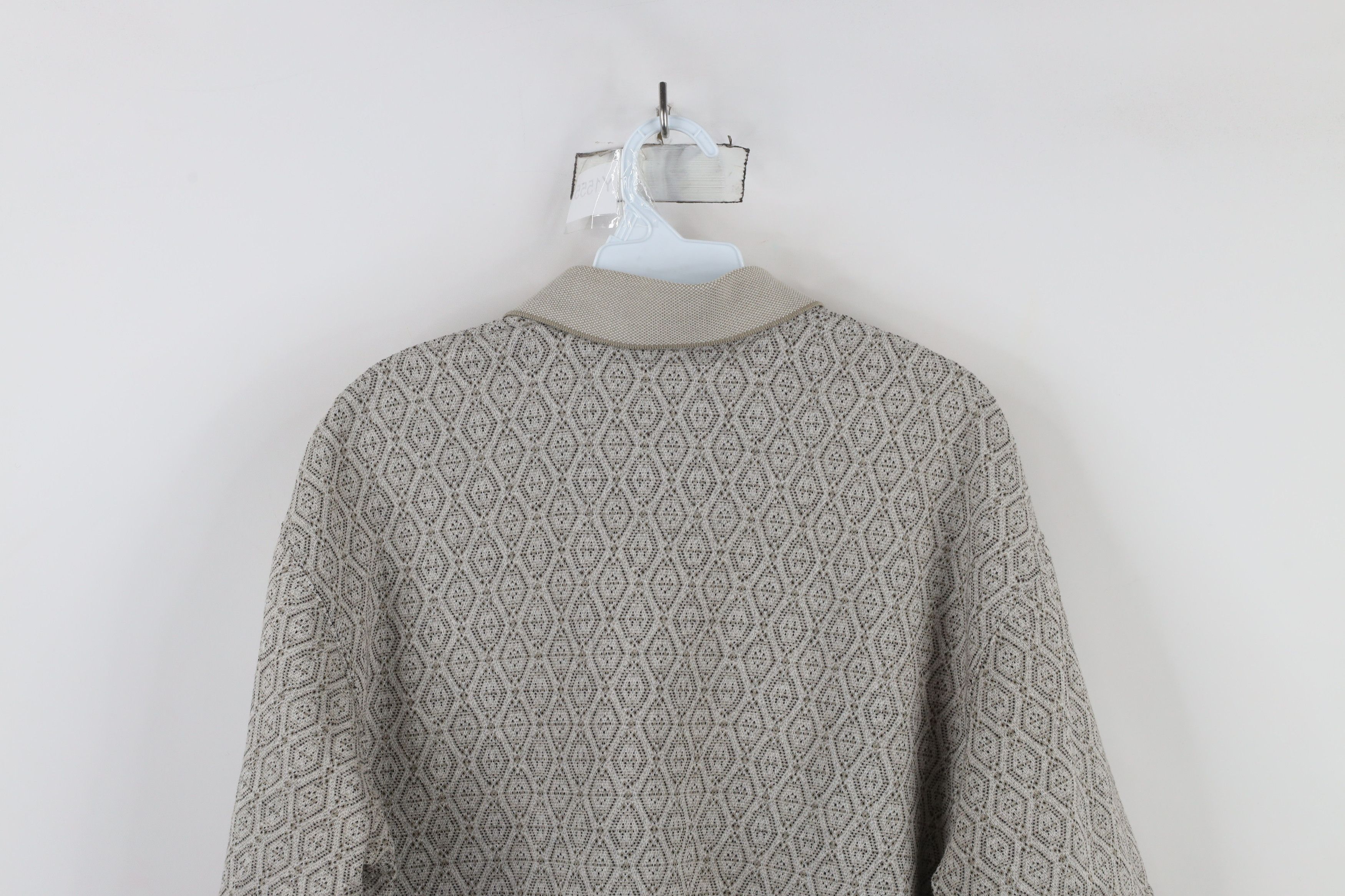Vintage Vintage 90s Streetwear Knit Collared Polo Shirt Beige Size US L / EU 52-54 / 3 - 9 Thumbnail