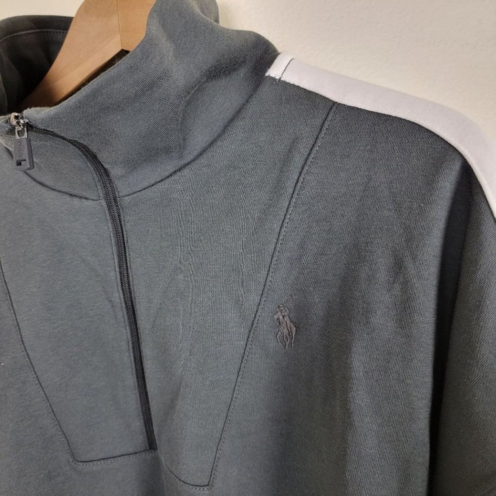 Polo Ralph Lauren Polo Ralph Lauren Pullover 1/4 Zip Sweatshirt Striped Sleeve Size S / US 4 / IT 40 - 11 Thumbnail
