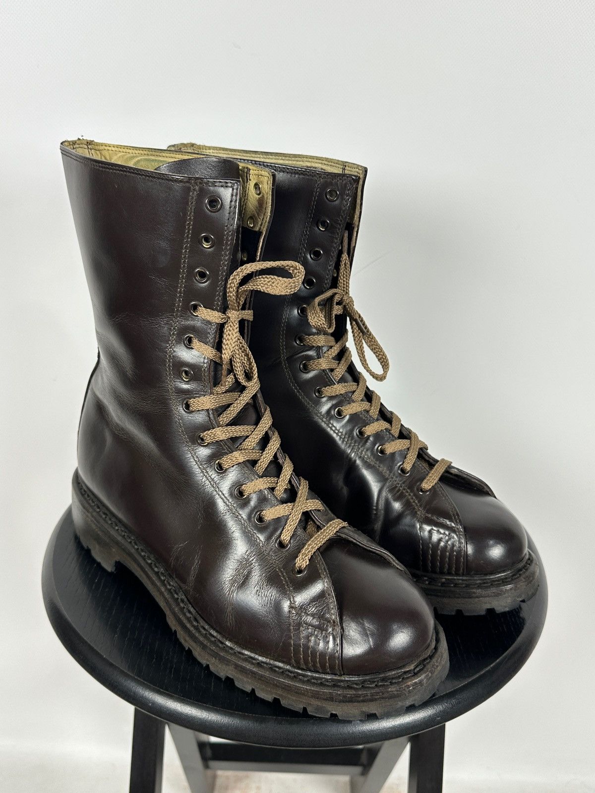 Vintage Vintage Italy Army Paratrooper Combat Brown Leather Boots Size US 9 / EU 42 - 1 Thumbnail