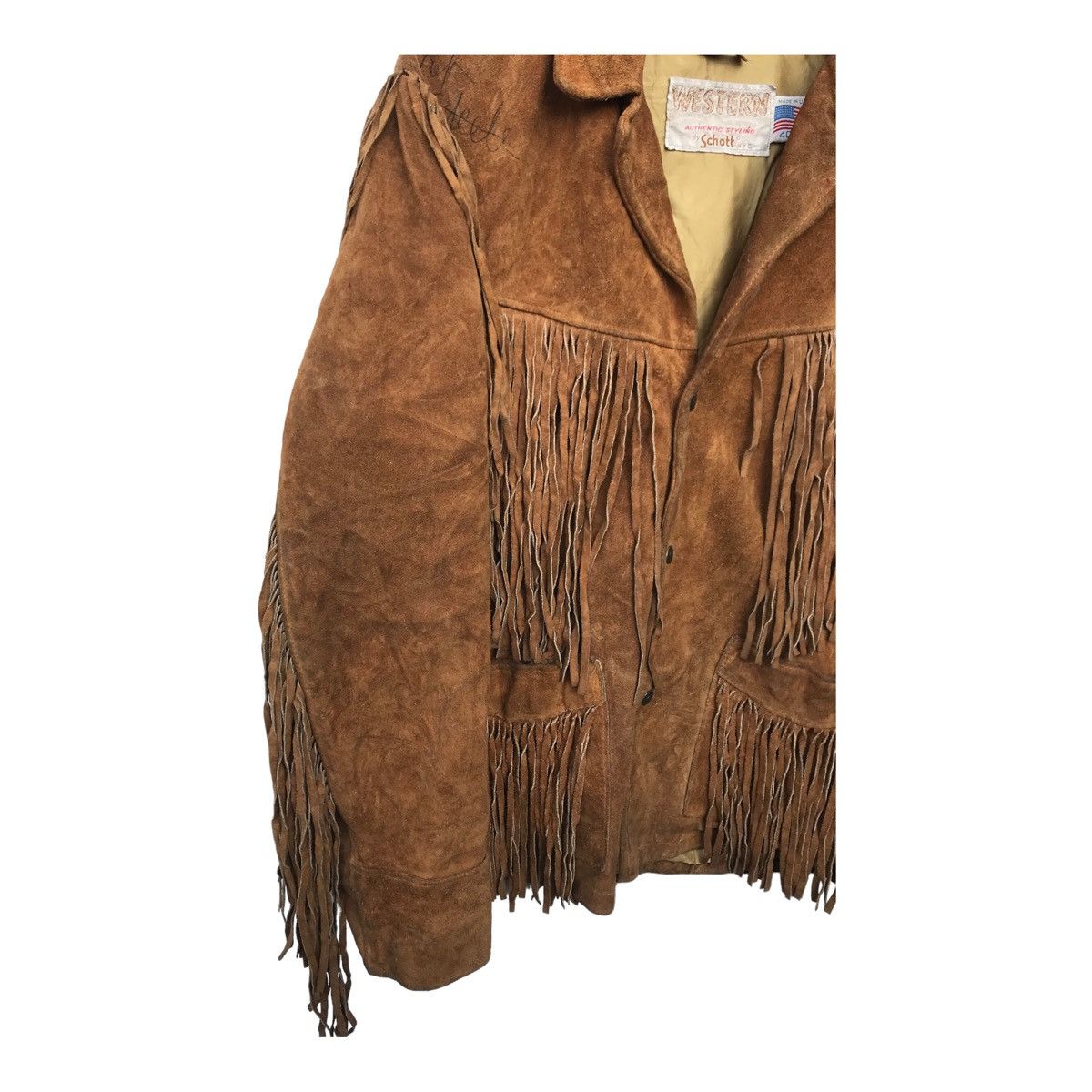 Schott Vintage Schott Western Fringe Suede Leather Cowboy Jacket Size US M / EU 48-50 / 2 - 8 Thumbnail