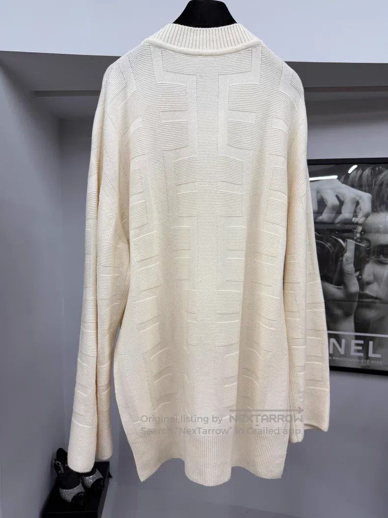 Hermes Hermes Beige textured V-neck sweater Size XS / US 0-2 / IT 36-38 - 3 Thumbnail
