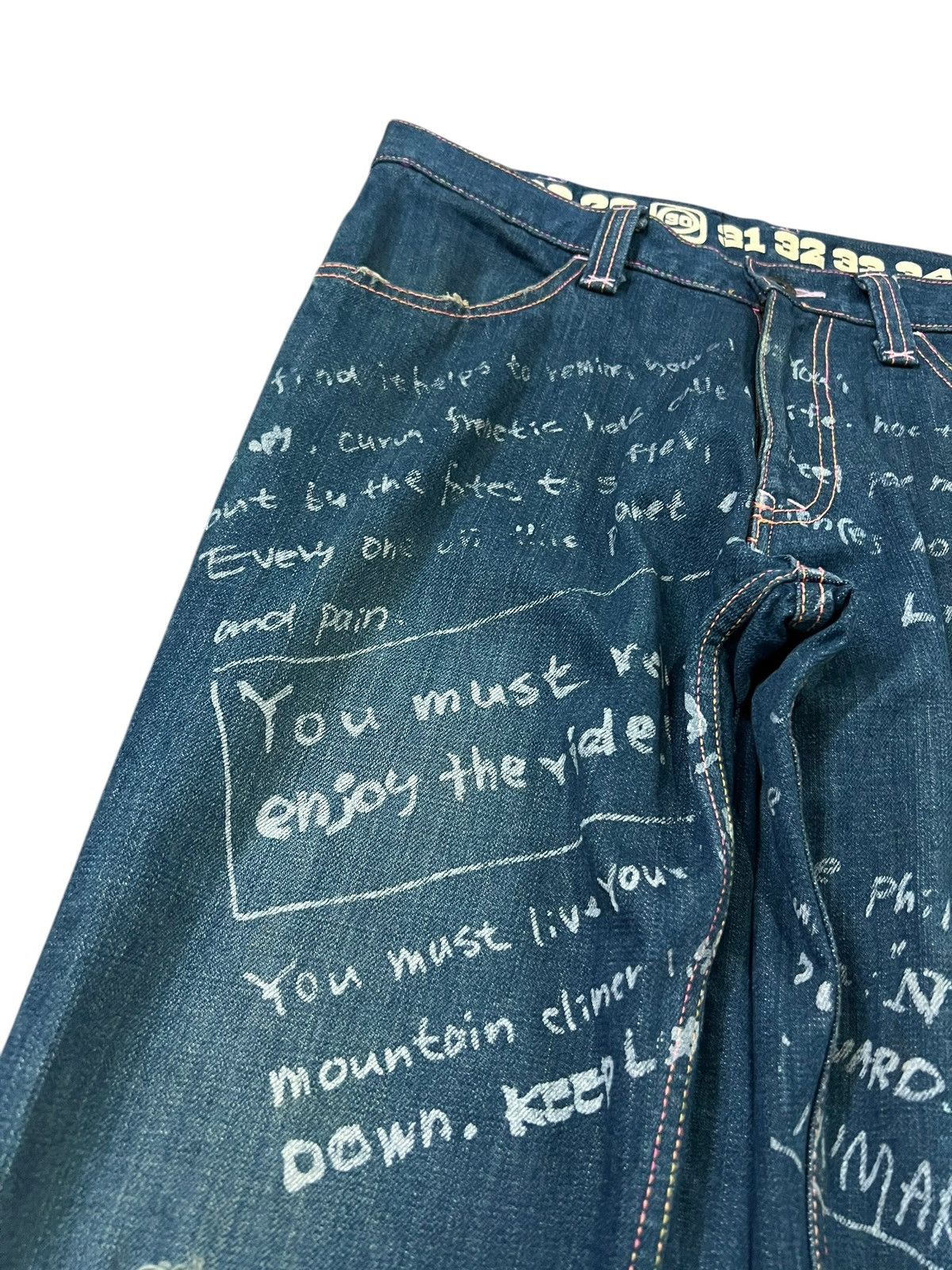 If Six Was Nine × Le Grande Bleu (L.G.B.) JAMGLE JAM JAPAN FLARE DISTRESS JEANS Size US 32 / EU 48 - 7 Thumbnail