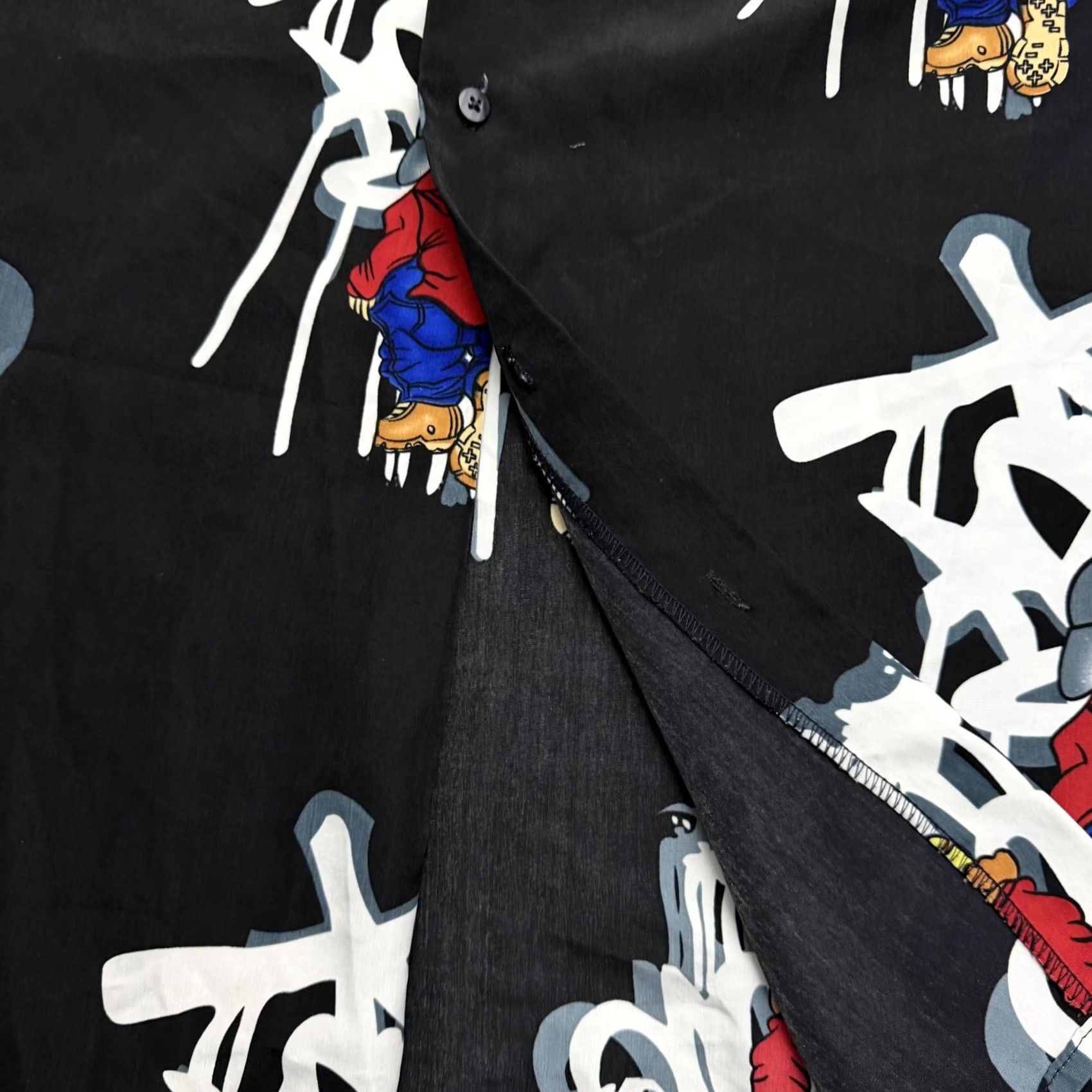 Vintage Up Rok Shirt Mens Large Black Graphic Print Hip Hop Button Up Streetwear Size US L / EU 52-54 / 3 - 7 Thumbnail