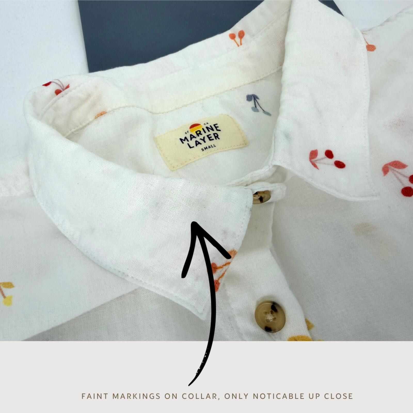 Marine Layer Marine Layer Cherry Button Up Shirt White S Size S / US 4 / IT 40 - 4 Thumbnail