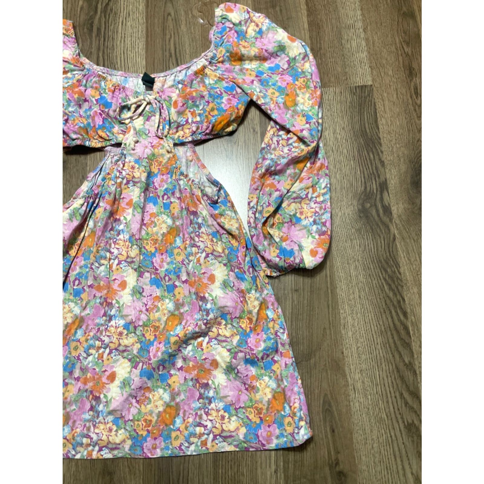 Vintage Wild Fable Dress Women's Size Small Long Sleeve Open Waist Floral Size S / US 4 / IT 40 - 4 Thumbnail