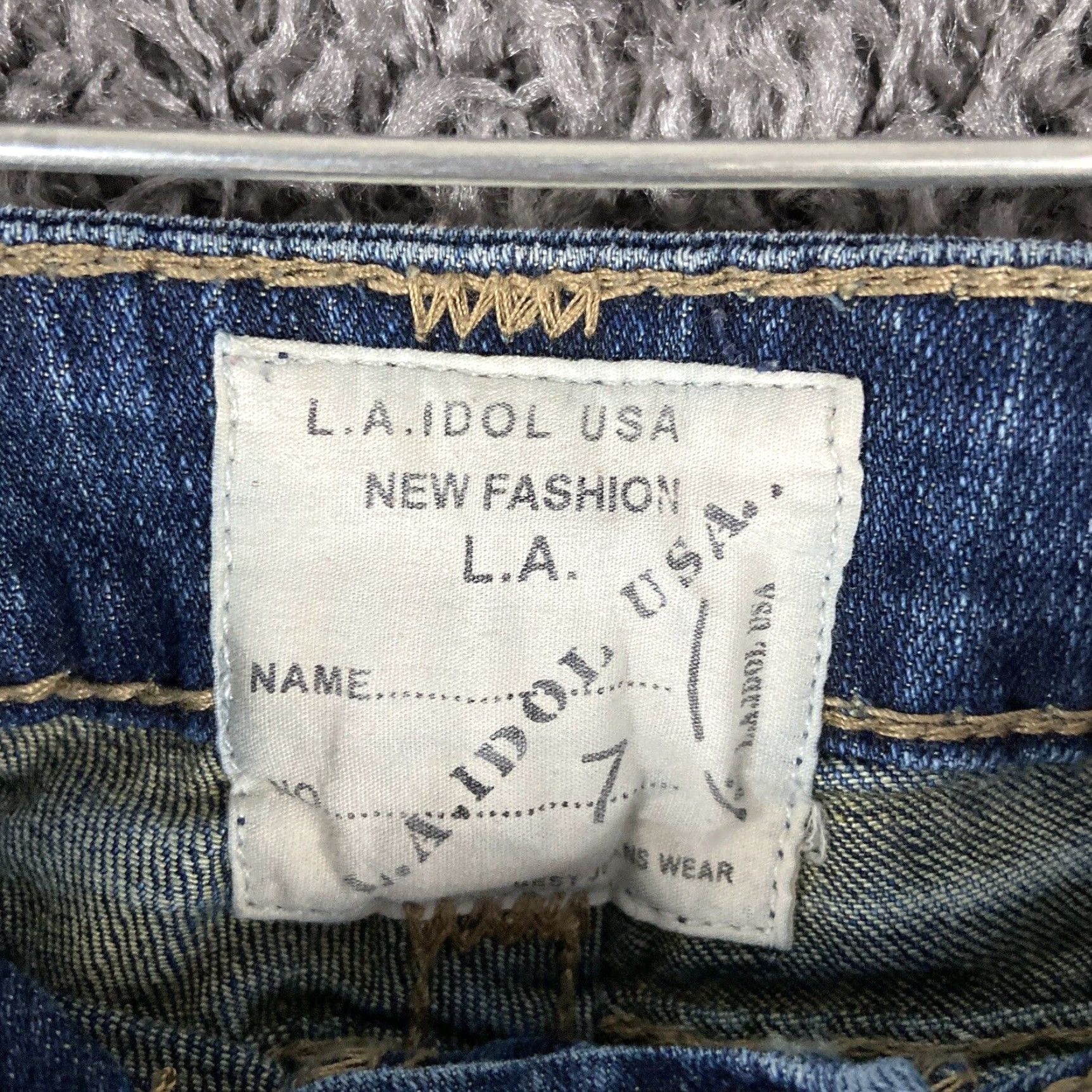 Vintage LA Idol USA Sparkly Heavy Stitch Capri Jeans Women’s Size 7 Blue Size ONE SIZE - 6 Thumbnail