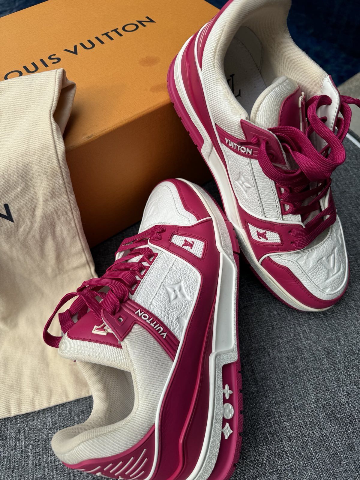 Louis Vuitton Louis Vuitton Trainer Low White Fuchsia Size US 7.5 / EU 40-41 - 11 Thumbnail