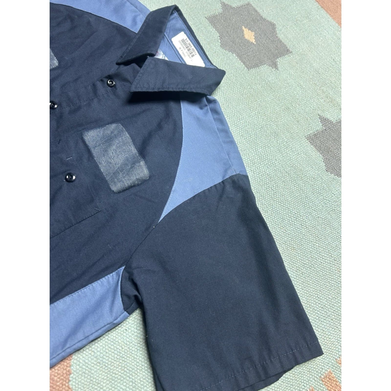Red Kap Red Kap shirt Short sleeve Button 2 tone work mechanic technician uniform Large L Mens Size US L / EU 52-54 / 3 - 4 Thumbnail