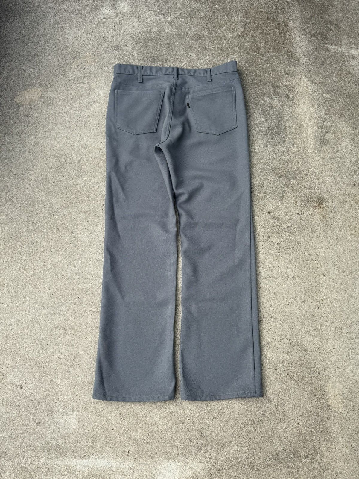 Levi's × Vintage Vtg 70’s Levi’s 517 Flare Bootcut Polyester Gray Pants 35x31 Size US 35 - 3 Thumbnail