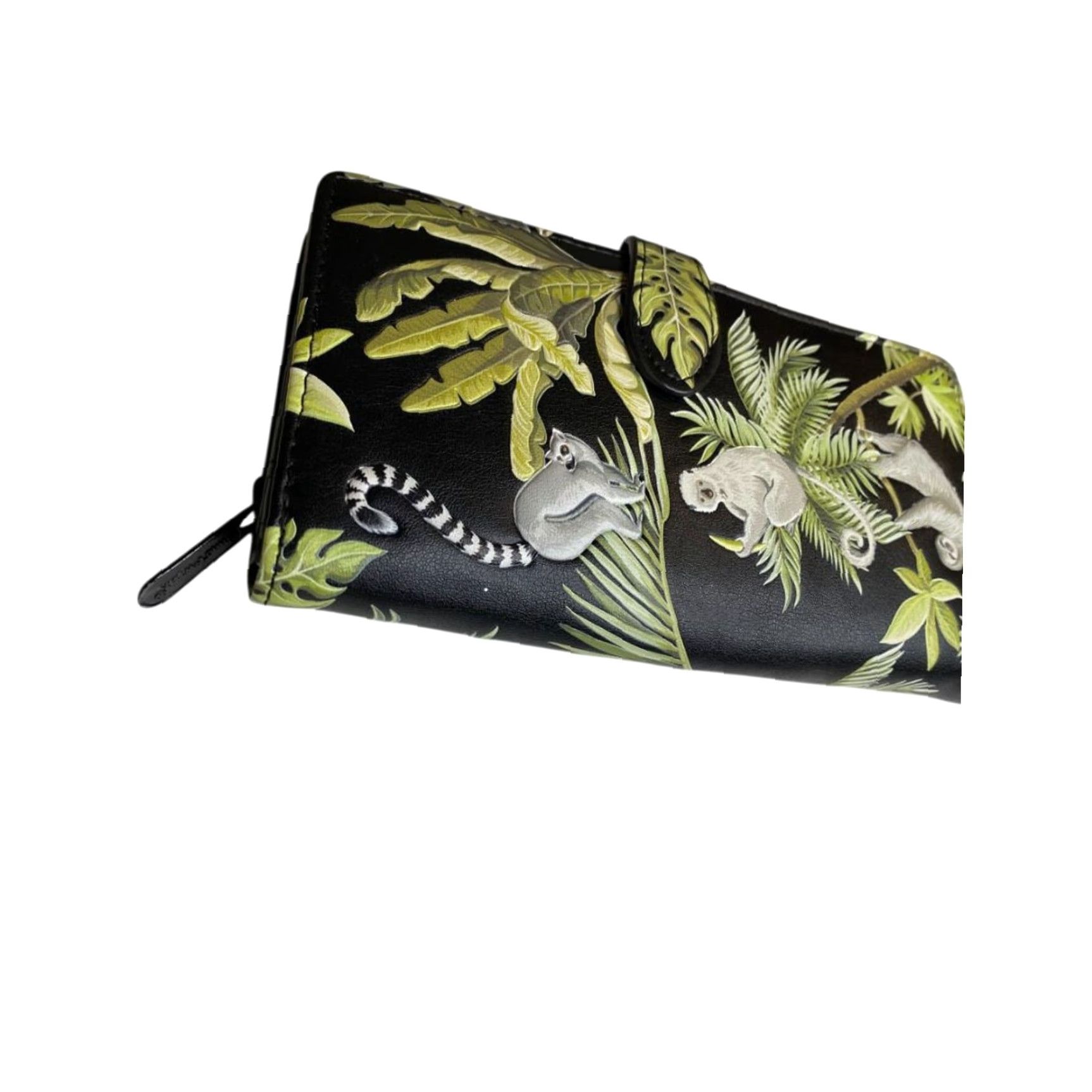 Vintage Shag Wear Canada Wallet Bifold Sloth Lemur Monkey Vegan Leather Green Women Wallet Size ONE SIZE - 3 Thumbnail
