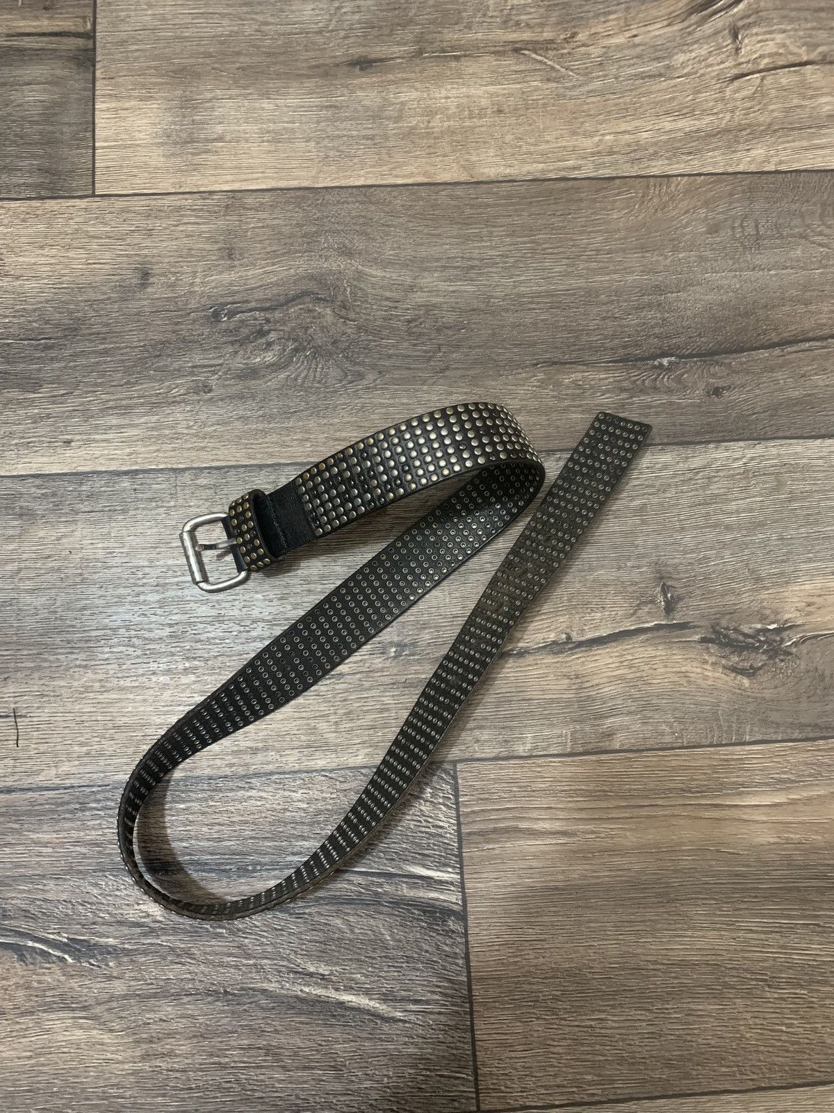 Genuine Leather Vintage Avant Garde Black Cow Leather Belt B.B.Simon Style Size ONE SIZE - 2 Thumbnail