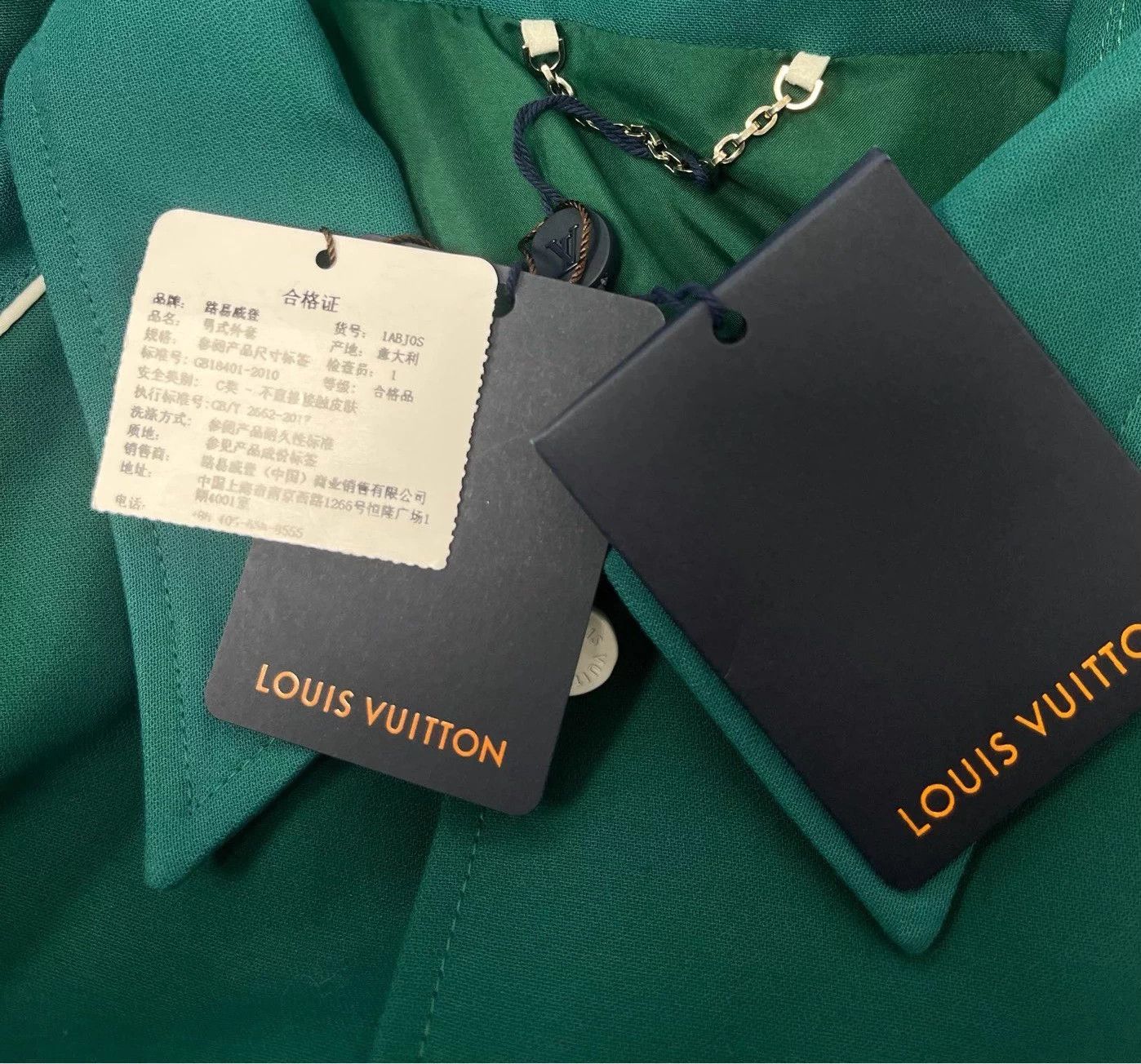 Louis Vuitton LOUIS VUITTON men's casual green 1-button jacket 52 Size US L / EU 52-54 / 3 - 5 Thumbnail