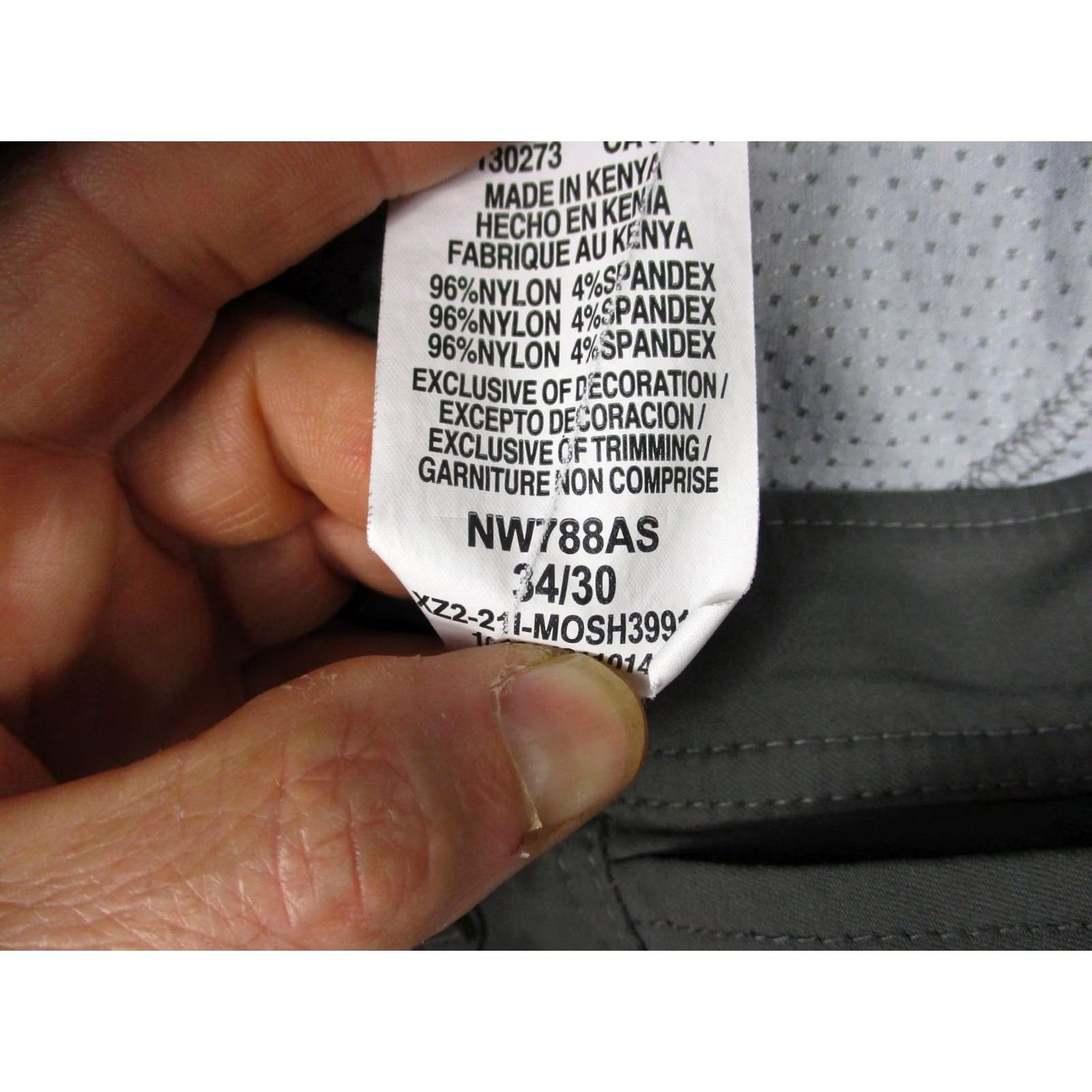 Vintage Pants Mens 34x31 Gray Cargo Nylon Stretch Hiking Outdoor Zip Pockets Travel Size US 34 / EU 50 - 7 Thumbnail