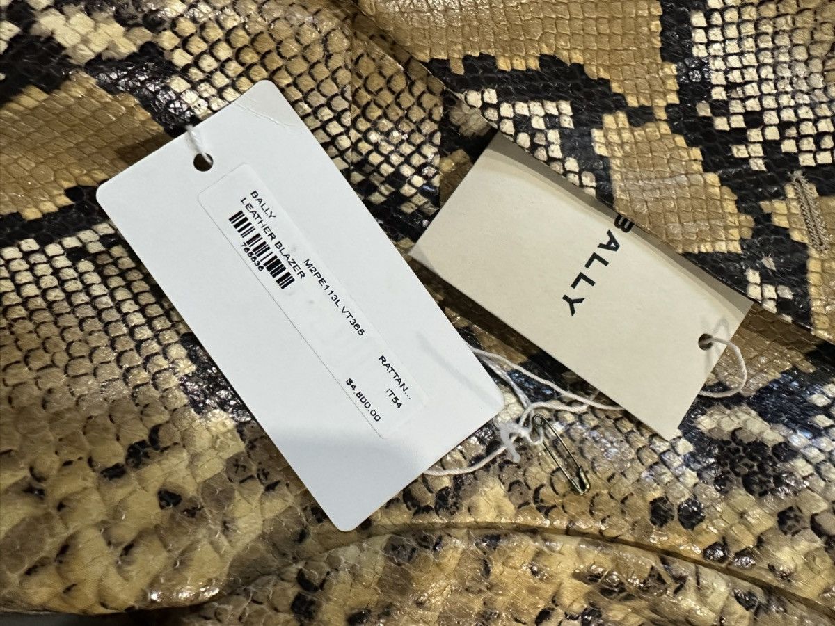 Bally Bally “Rhuigi” Runway Leather Snake Print Blazer SS23 Size 54R - 4 Thumbnail