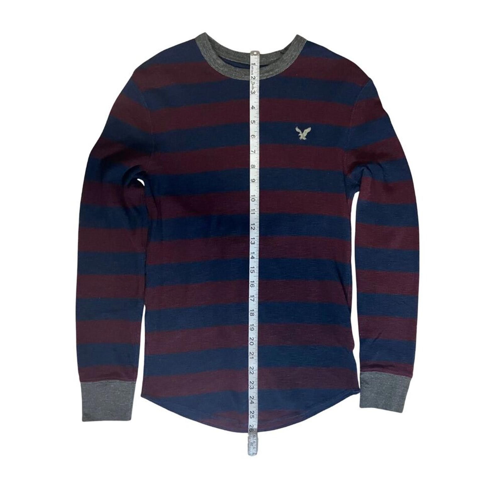 American Eagle Outfitters American Eagle Heritage Thermal Knit XS Navy Stripes Size US XS / EU 42 / 0 - 4 Thumbnail