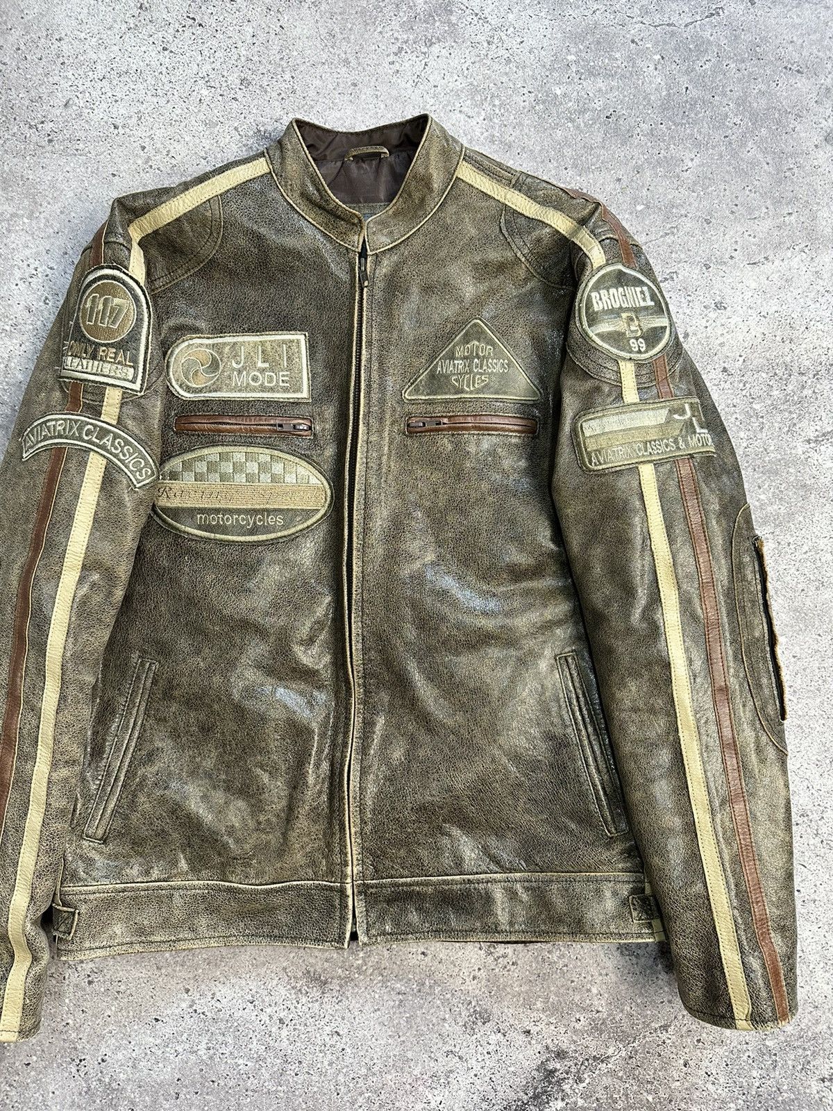Vintage Vintage Y2K Leather Jacket Racing MOTO Archive Boxy Aviatrix Size US L / EU 52-54 / 3 - 4 Thumbnail