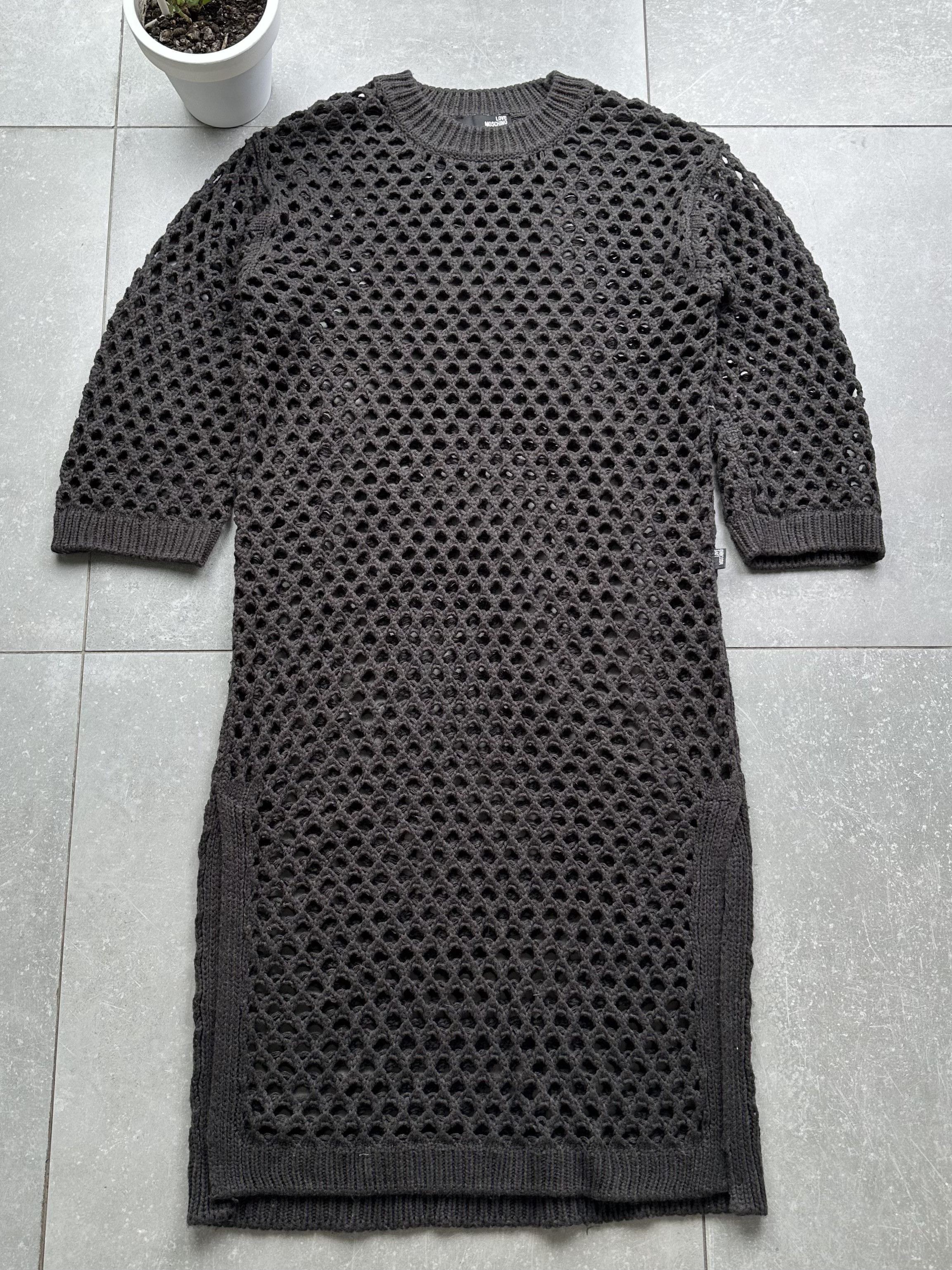 image of Avant Garde x Moschino Love Moschino Vintage Knit Maxi Dress in Dark Grey, Women's (Size Medium)