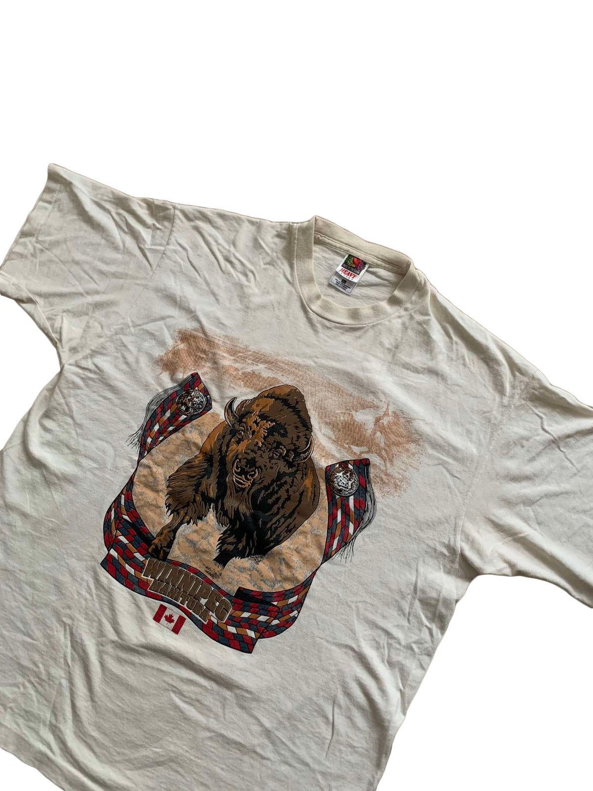 Fruit Of The Loom × Vintage 90s Fruit of the Loom Winnipeg Canada Tourist T-Shirt Size US XL / EU 56 / 4 - 2 Thumbnail