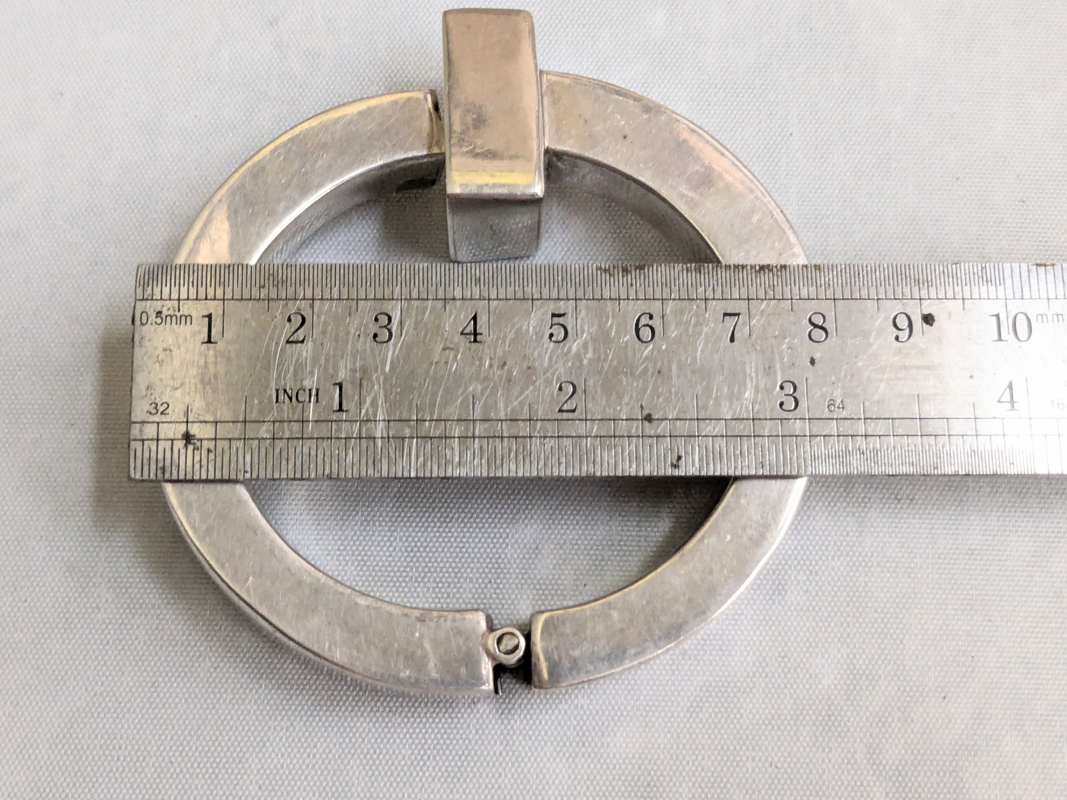 Jewelry Vintage Sterling Silver Bracelet 6.5" Avant Garde Modern Size ONE SIZE - 21 Thumbnail