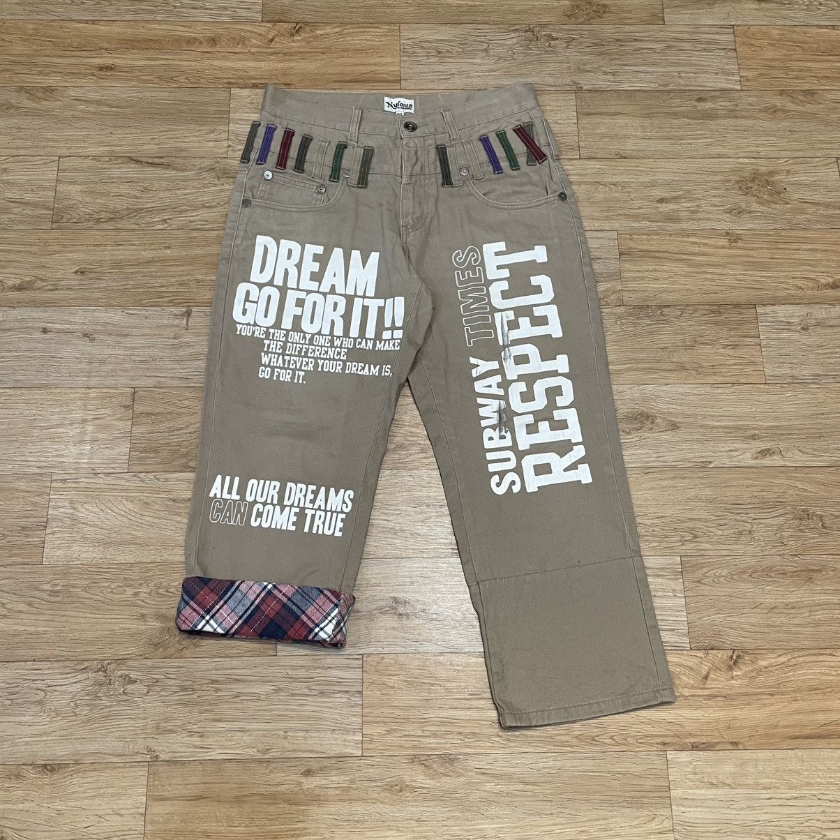 Japanese Brand Nylaus Double Waist Cropped Pants Punk PPFM Style Size US 30 / EU 46 - 1 Thumbnail