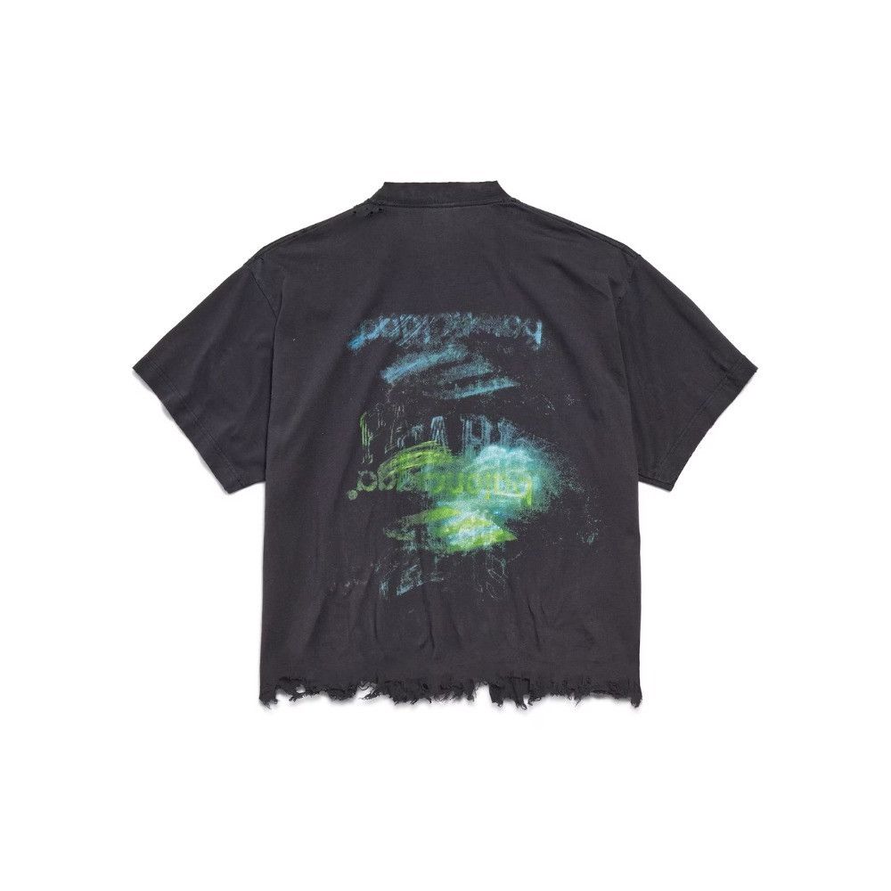 Balenciaga o1tr1nto0526 555 / DIY Imprint Cropped T-Shirt in Black Size S / US 4 / IT 40 - 2 Thumbnail