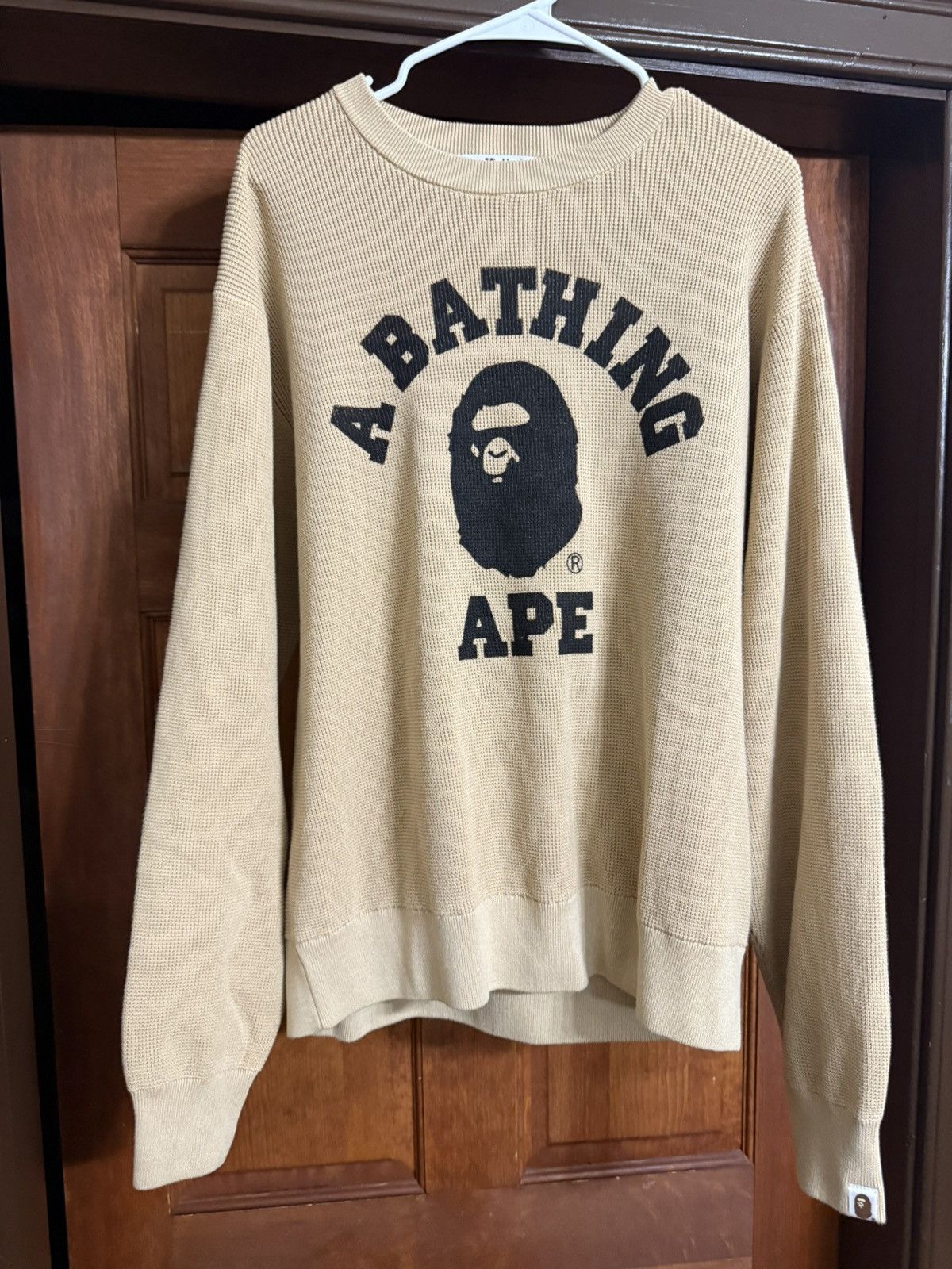 Bape Bape College Waffle Crewneck Sweater Size Large Size US L / EU 52-54 / 3 - 1 Thumbnail