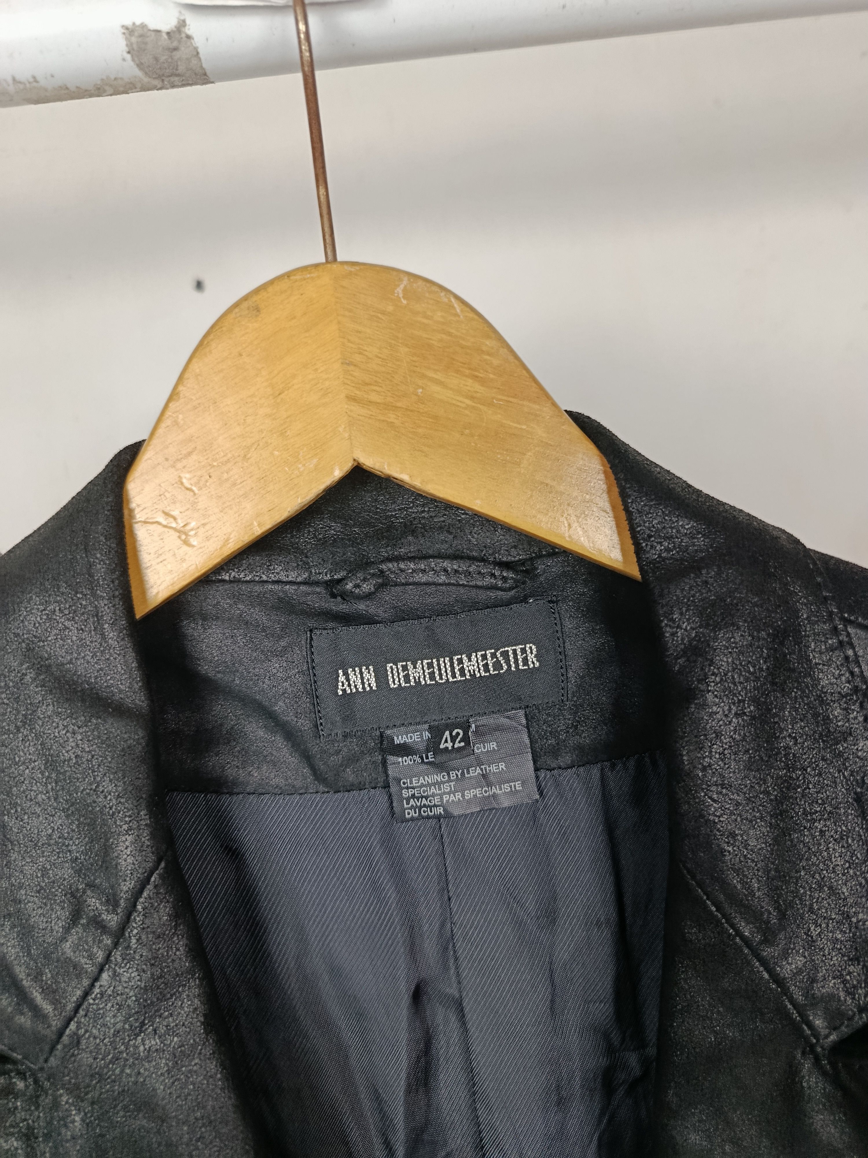 Ann Demeulemeester Vintage 00s Ann Demeulemeester Leather Blazer Size M / US 6-8 / IT 42-44 - 6 Thumbnail