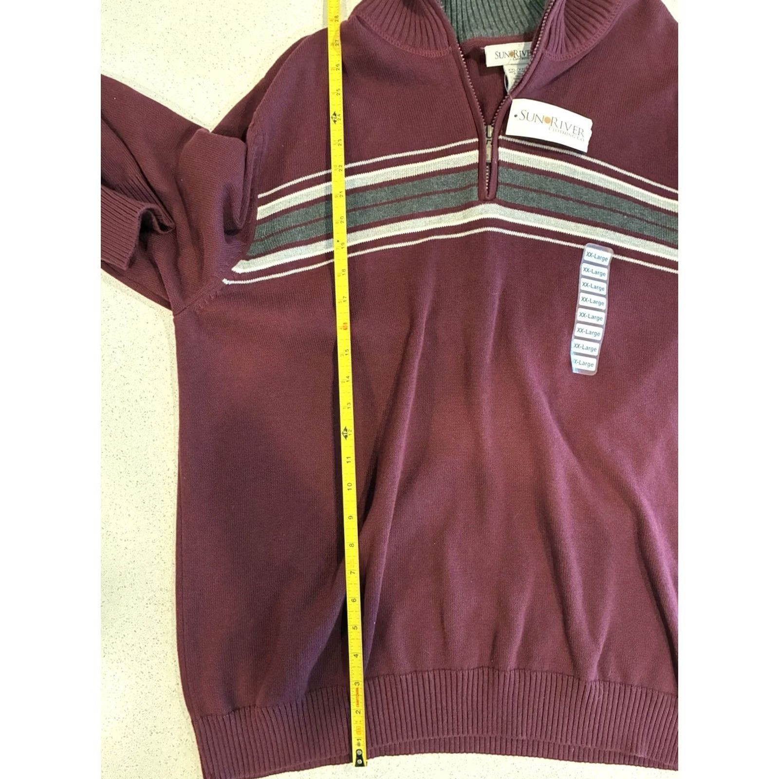 Vintage Sun River 100% Cotton Pullover XXL Quarter Zip Sweater Red Mens 2XL Kangaroo? Size US XXL / EU 58 / 5 - 6 Thumbnail