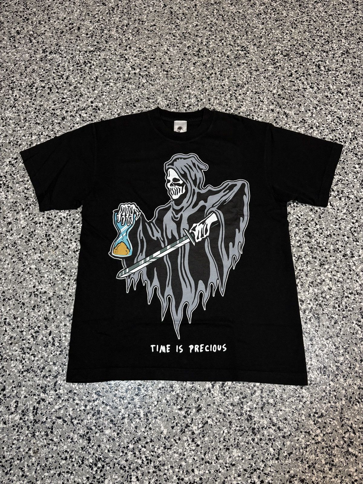 2020 Warren Lotas “TIME IS PRECIOUS” Black T-Shirt Size S