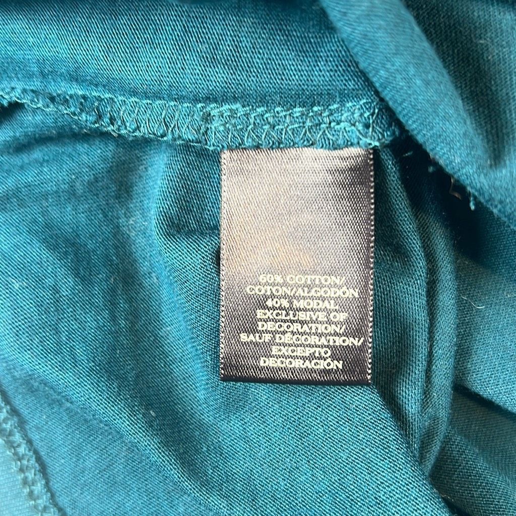 Ann Taylor Ann Taylor Teal Short Sleeve Top S Floral Sequin Appliqué Ba Size S / US 4 / IT 40 - 6 Thumbnail
