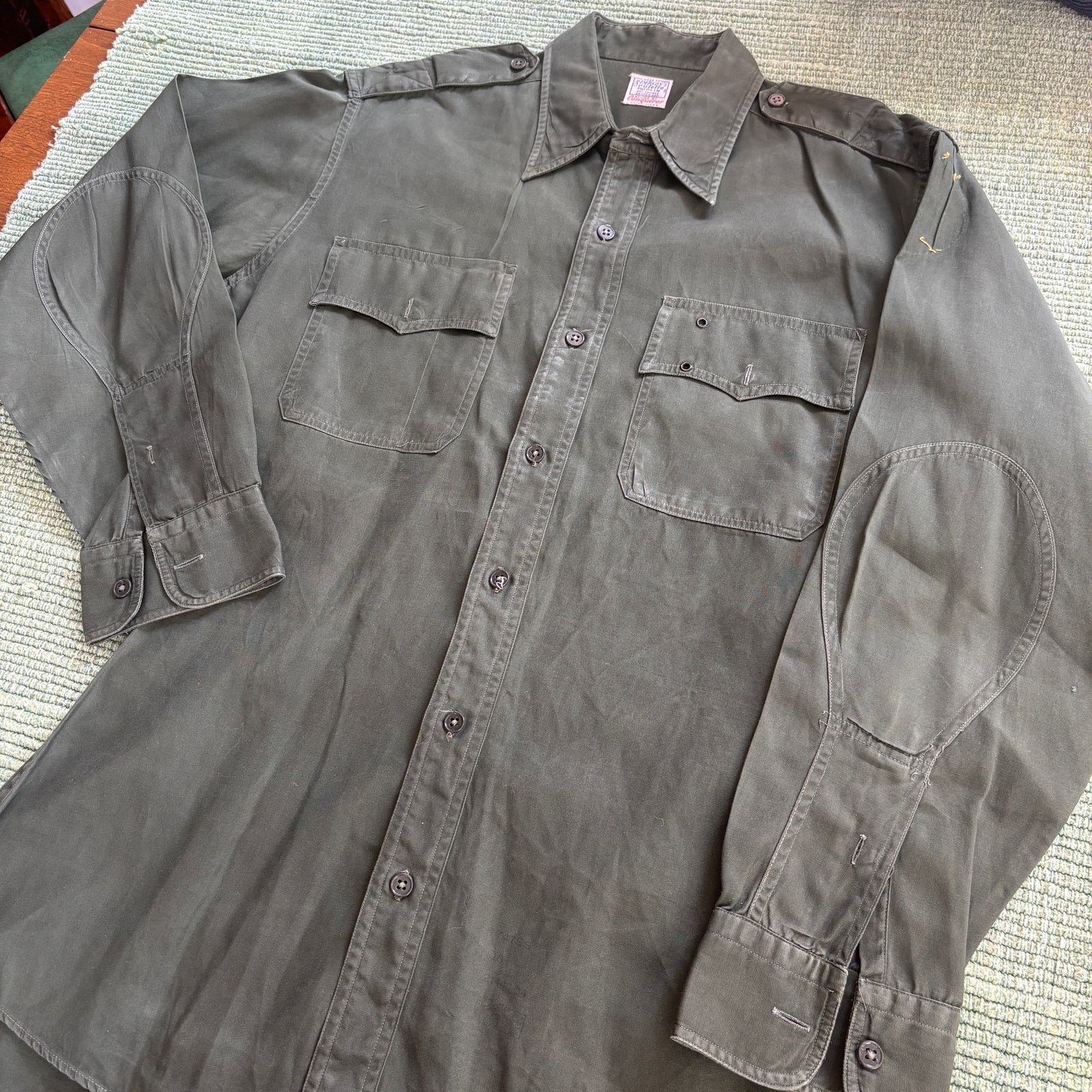 Vintage True Vintage 1950s Sanforized Waxed Cotton Poplin Shirt L Size US L / EU 52-54 / 3 - 8 Thumbnail