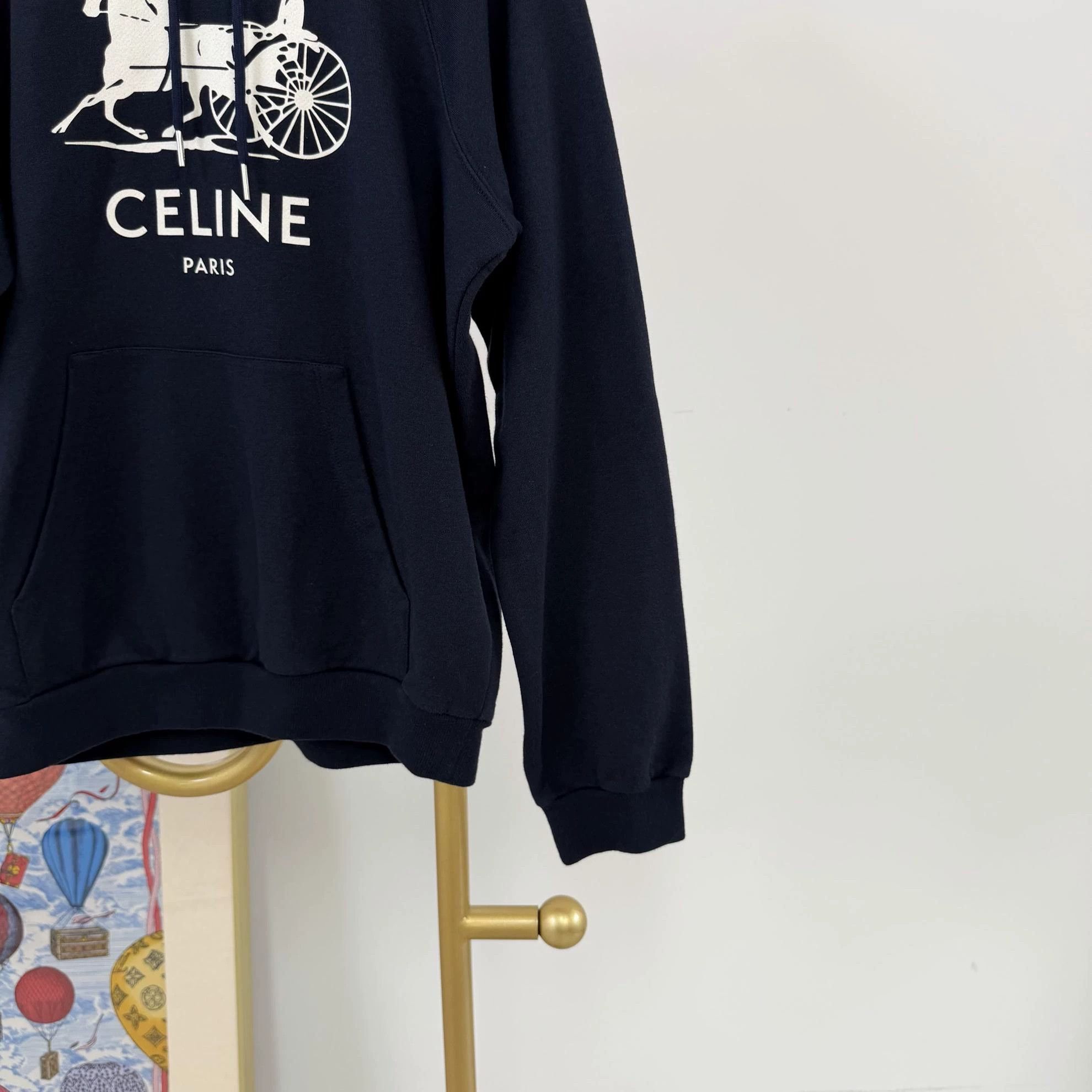 Celine Celine Navy Blue Hoodie M (New w/Tags) 6365 Size M / US 6-8 / IT 42-44 - 4 Thumbnail