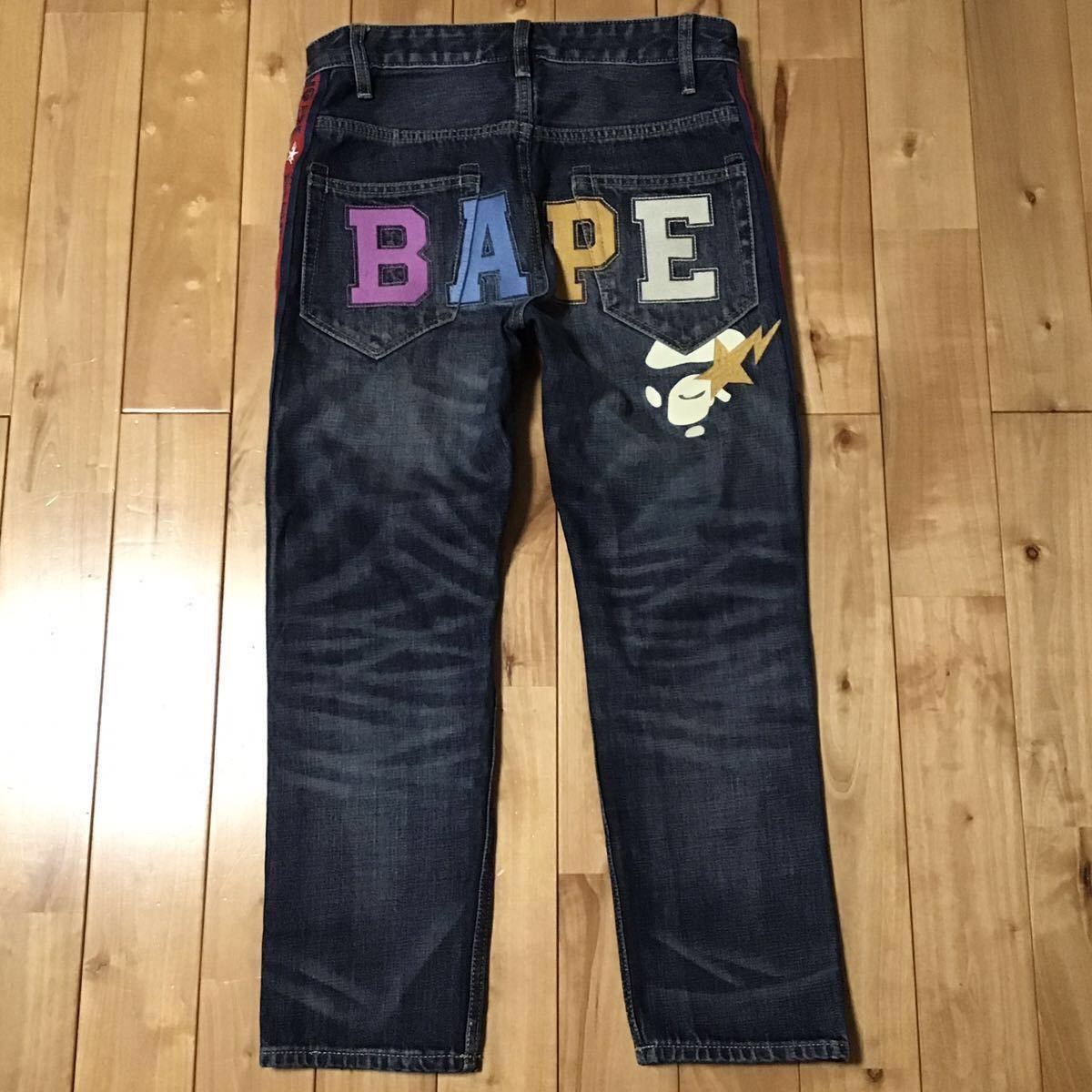 Bape BAPE STA LOGO embroidery slim fit denim pants APE ★size S Size US 30 / EU 46 - 1 Thumbnail