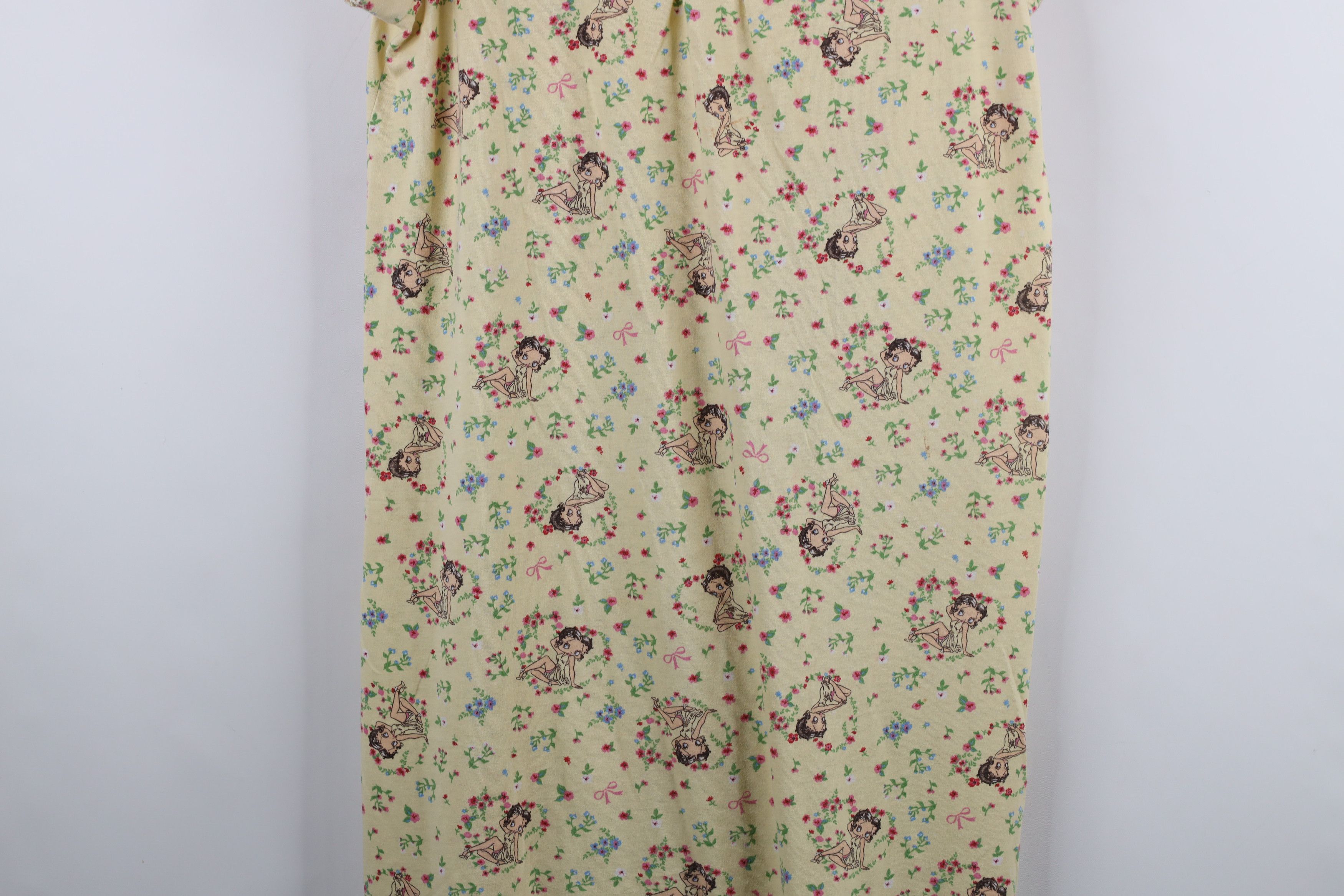 Vintage Vintage Y2K Betty Boop Over Print Flower Night Gown T-Shirt Size M / US 6-8 / IT 42-44 - 3 Thumbnail