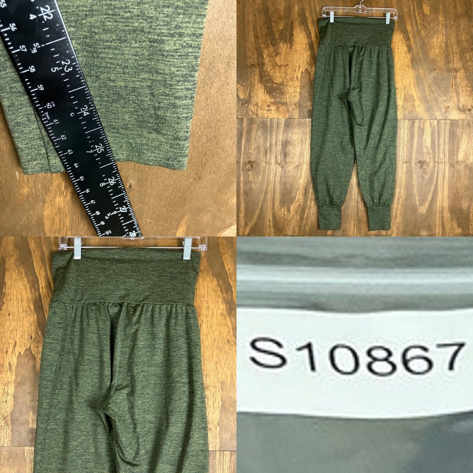 Vintage Aerie Womens Pants Heathered Green Fold Over Pull On high Rise Joggers Stretch S Size 28" / US 6 / IT 42 - 8 Thumbnail