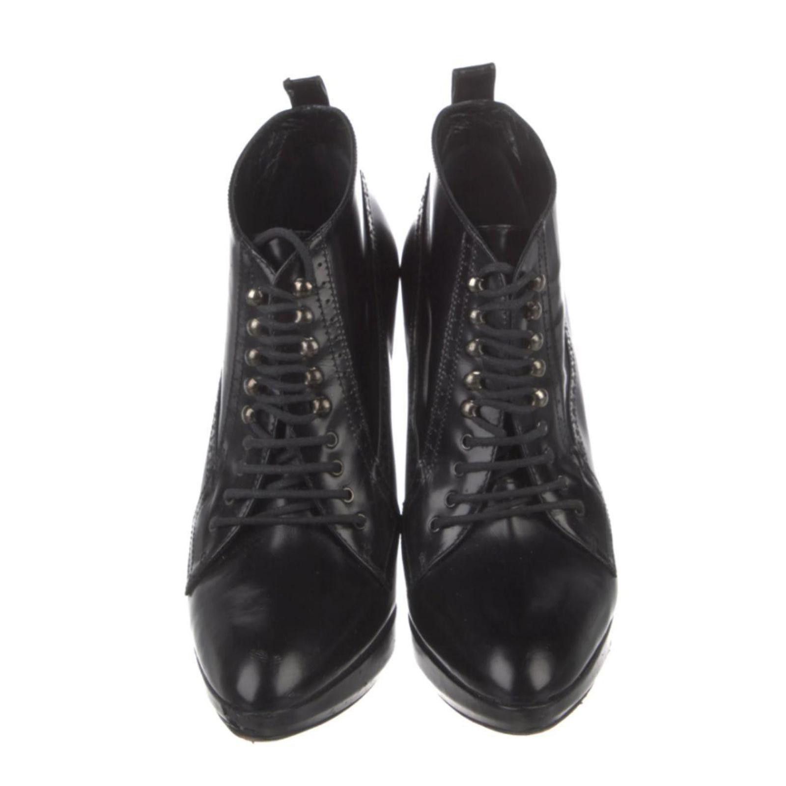 Burberry Burberry Black Leather Lace-Up Boots – US 7 / EU 37 Size US 7 / IT 37 - 1 Thumbnail