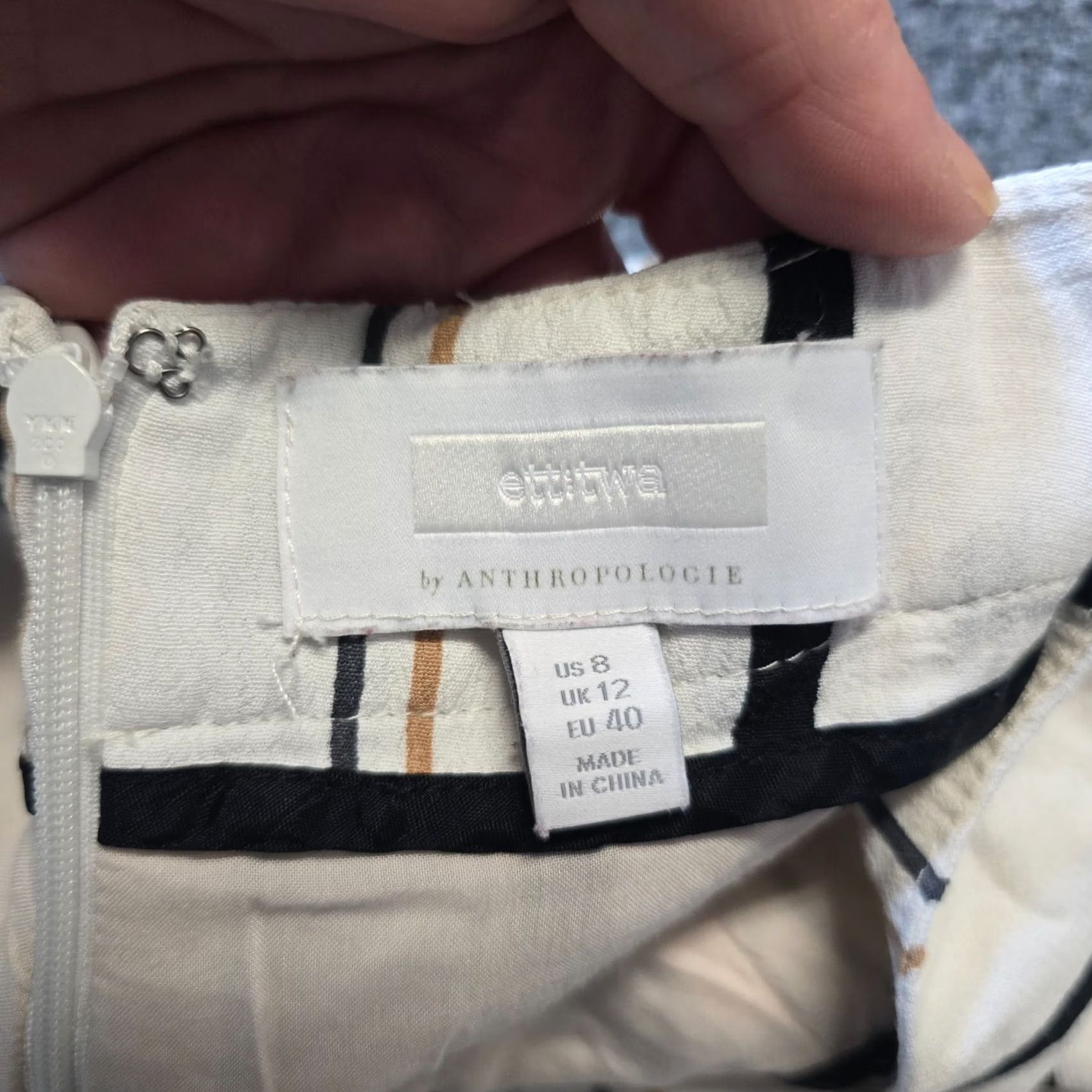 Anthropologie Anthropologie Ett Twa Pants Womens Size 8 White Striped Wide-Leg Capsule Neutral Size 30" / US 8 / IT 44 - 3 Thumbnail