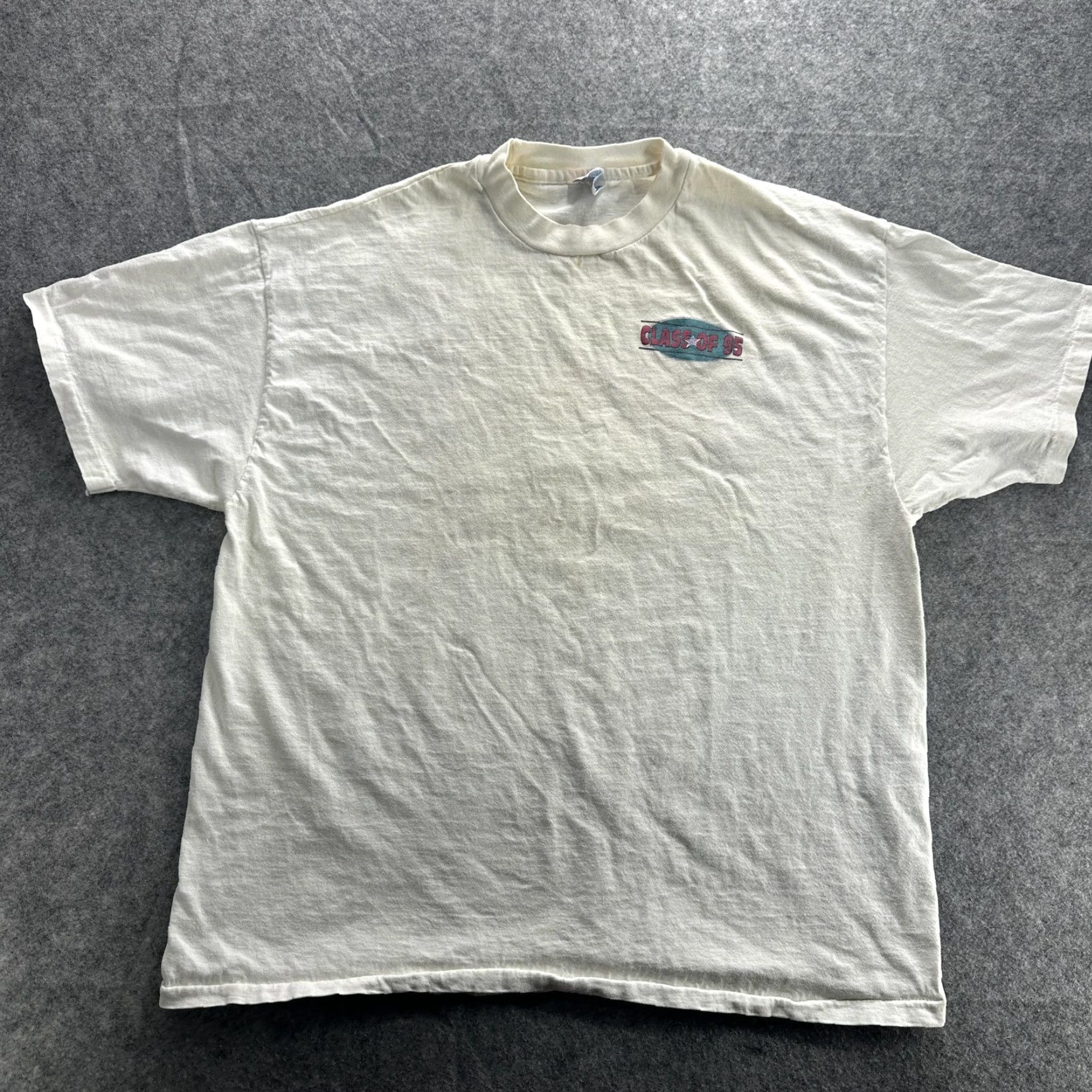 Hanes VINTAGE Hanes Beefy-T Class of 95 Shirt Adult XL White Graphic 90s Seniors Rule Mens Size US XL / EU 56 / 4 - 2 Thumbnail