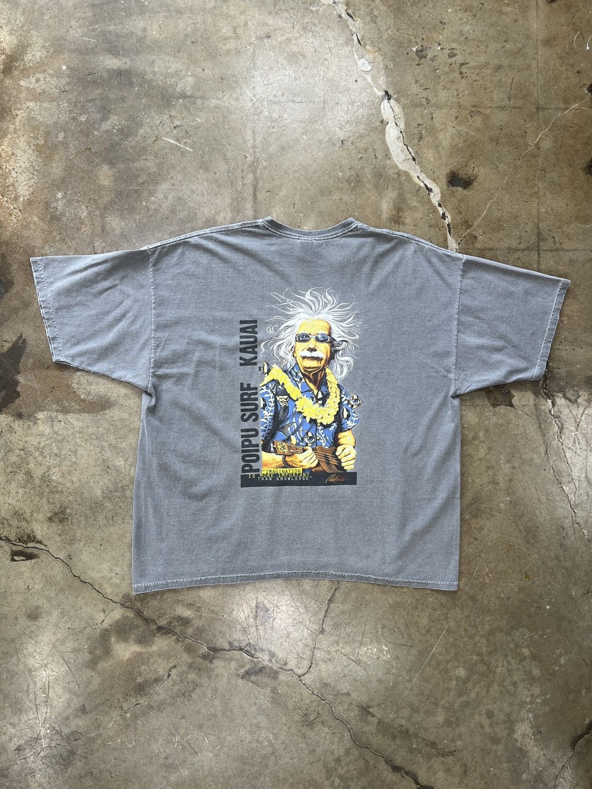 Vintage Vintage Poipu Surf Kauai Albert Einstein Hawaiian Tee 3XL Size US XXL / EU 58 / 5 - 2 Thumbnail